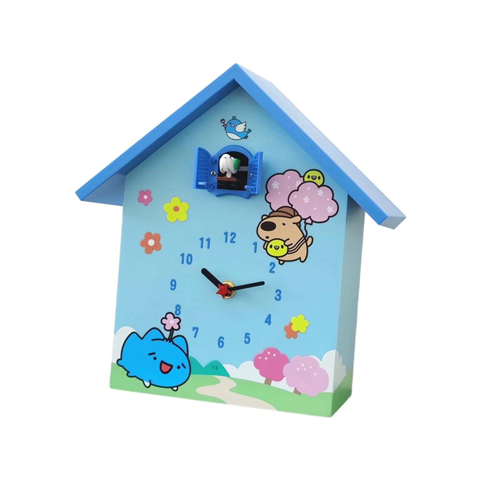 Cuckoo Clock Silent Non Ticking Birthday Gift Living Room Desktop Wall Clock Blue