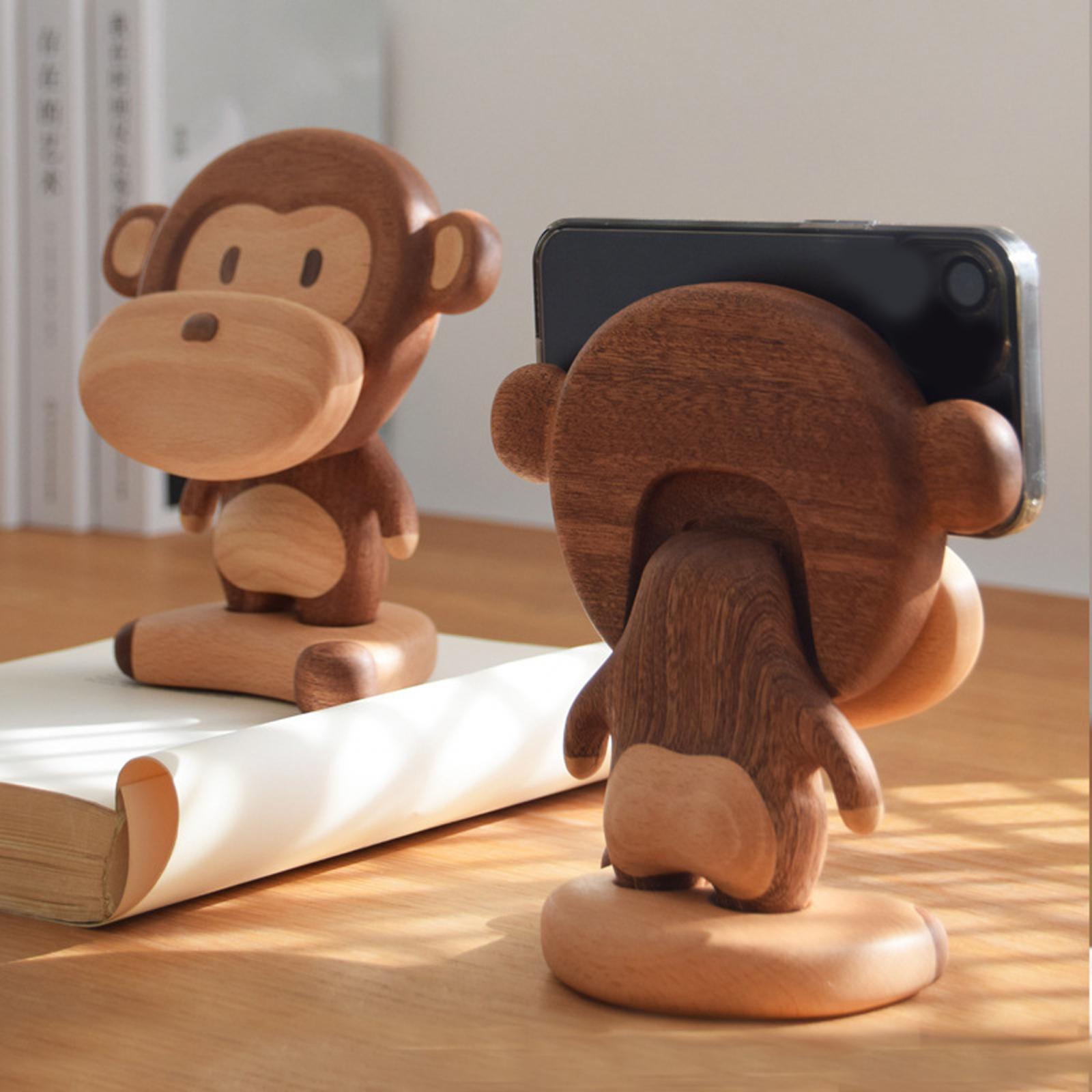 Monkey Figurine Phone Holder Cartoon Phone Bracket for Restaurant Hotel Cafe