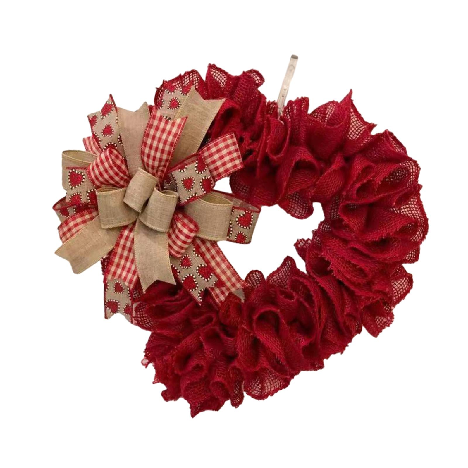 Heart Shaped Wreath for Front Door Sign Romantic Party Valentines Day Wreath Type A