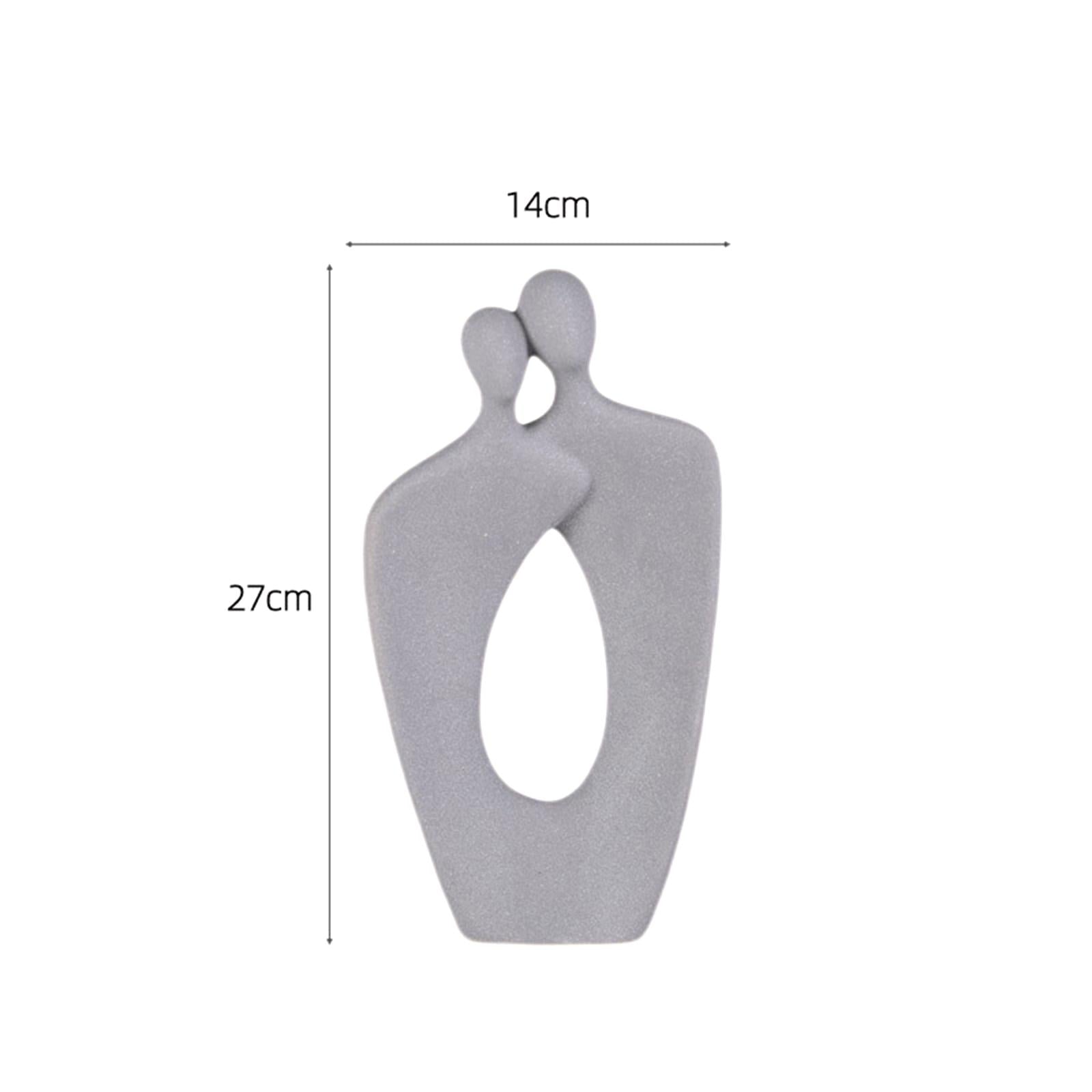 Couple Statue Abstract Desktop Ornament for Office Fireplace Home Decoration Gray