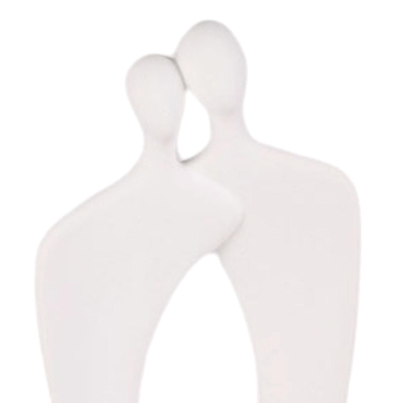 Couple Statue Abstract Desktop Ornament for Office Fireplace Home Decoration White