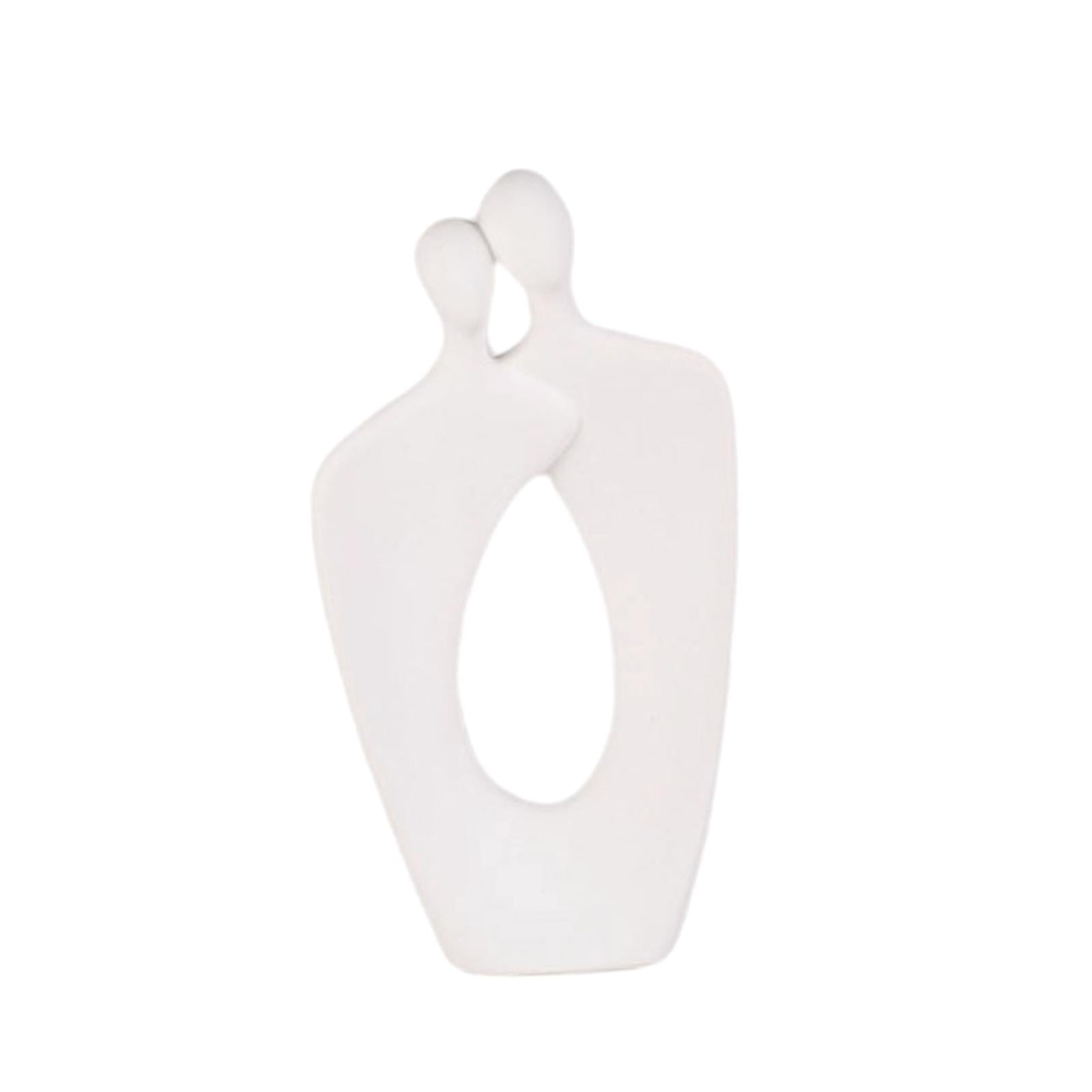 Couple Statue Abstract Desktop Ornament for Office Fireplace Home Decoration White
