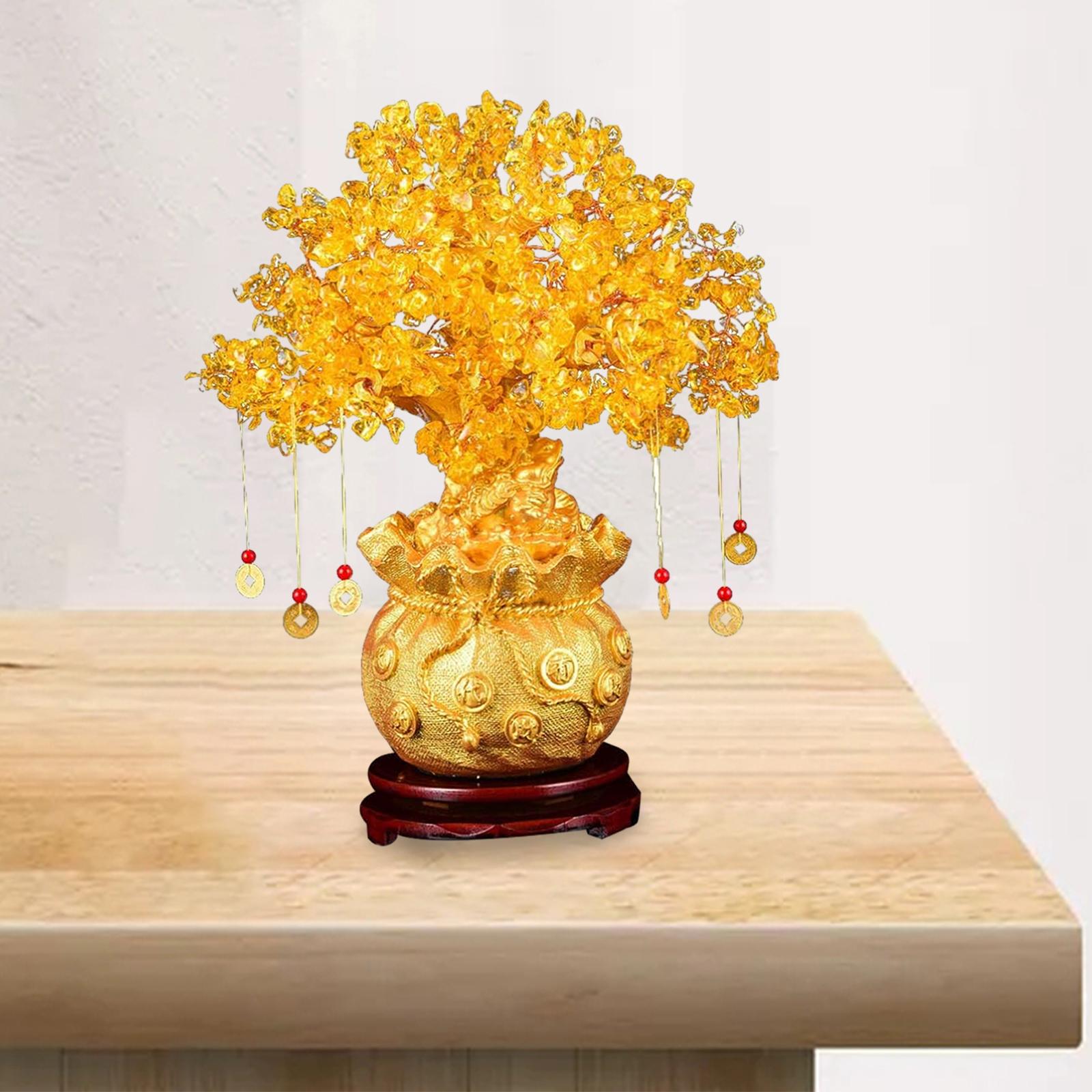 Money Tree Statue Collection Oriental Ornament for New Year Hotel Study Room S