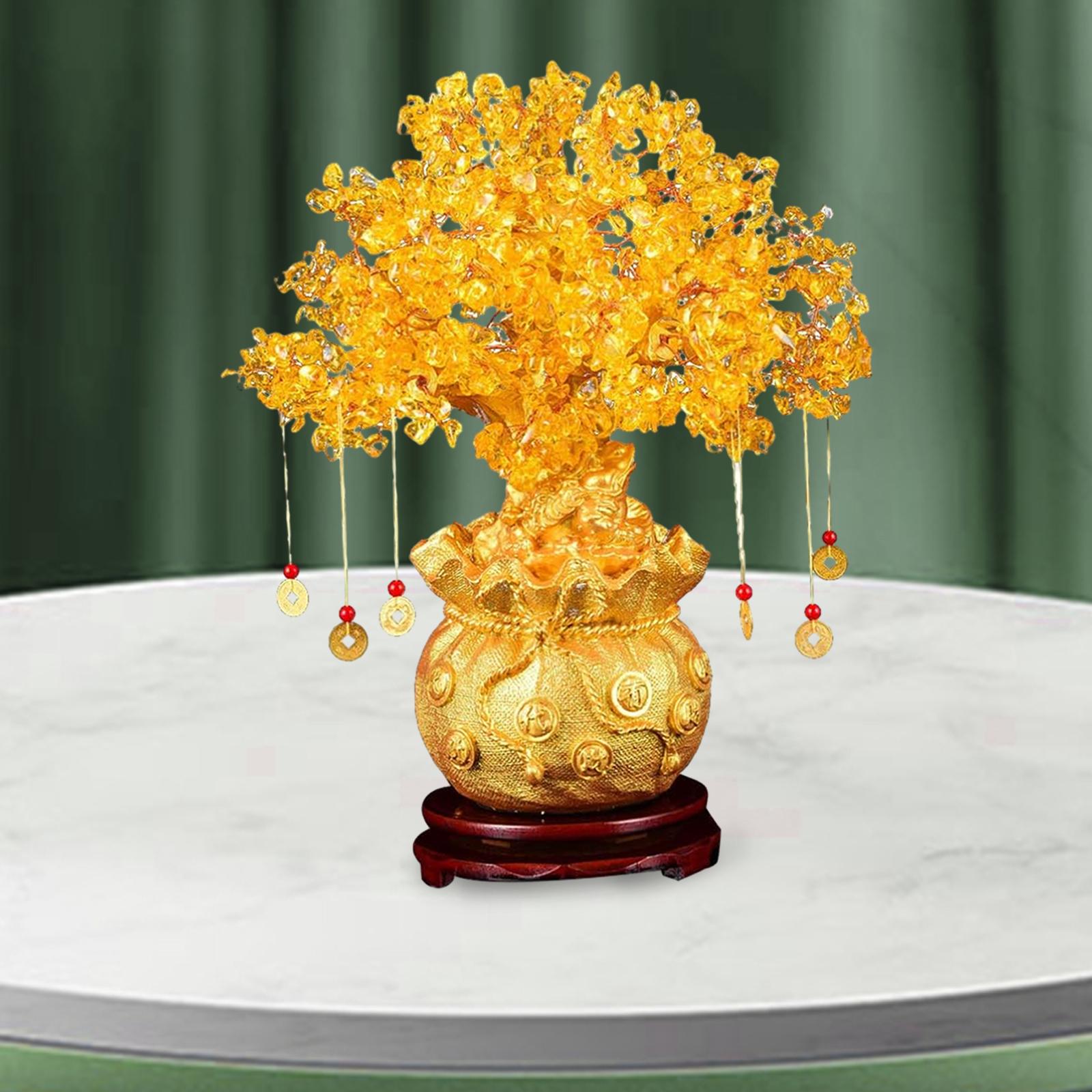 Money Tree Statue Collection Oriental Ornament for New Year Hotel Study Room S