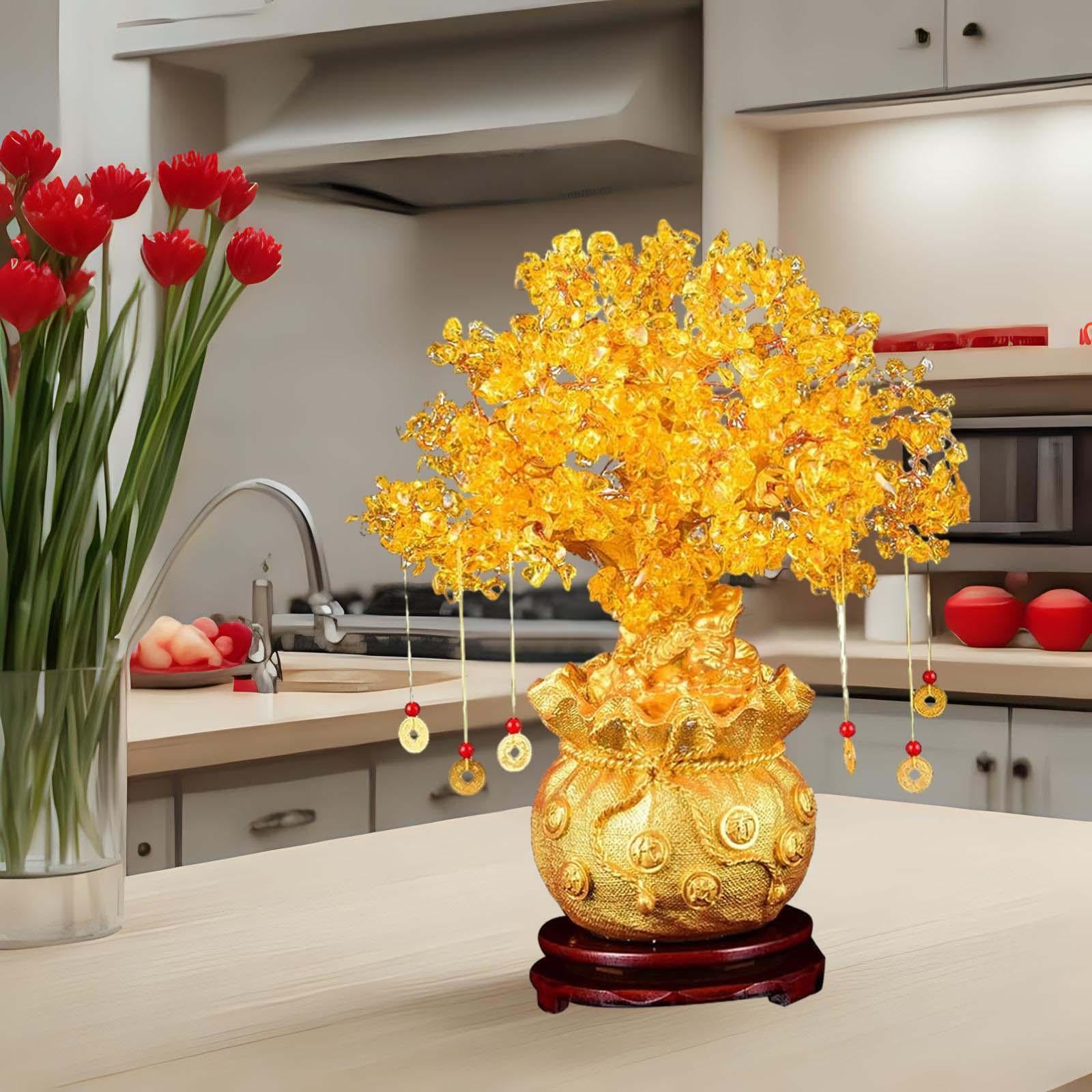 Money Tree Statue Collection Oriental Ornament for New Year Hotel Study Room S