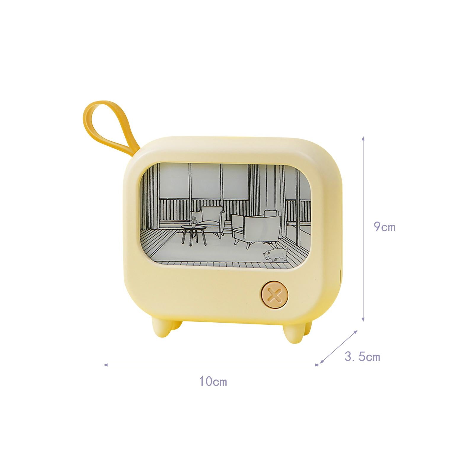 TV Painting Night Light for NightStand Bedroom Office Decoration Living Room Yellow