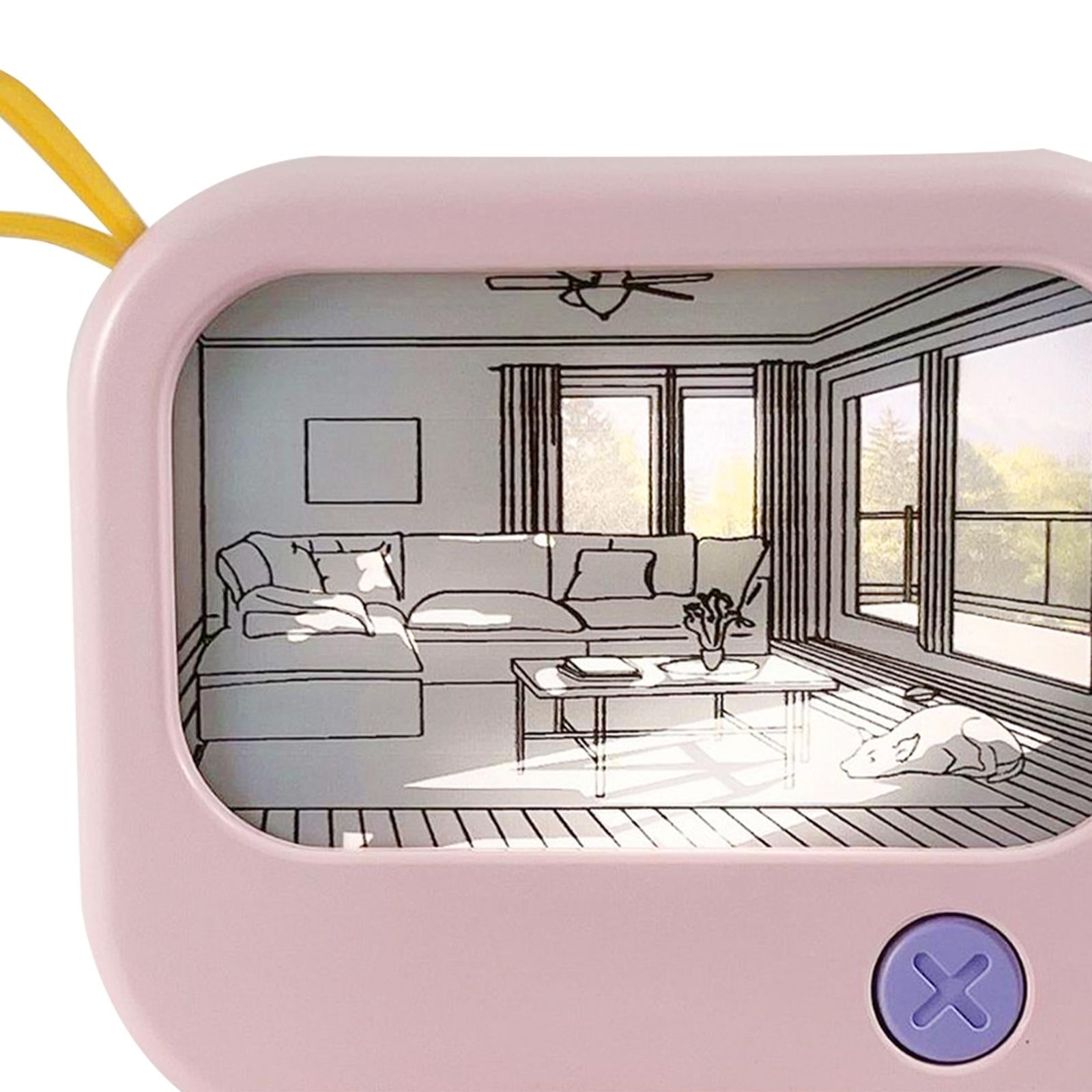 TV Painting Night Light for NightStand Bedroom Office Decoration Living Room Pink