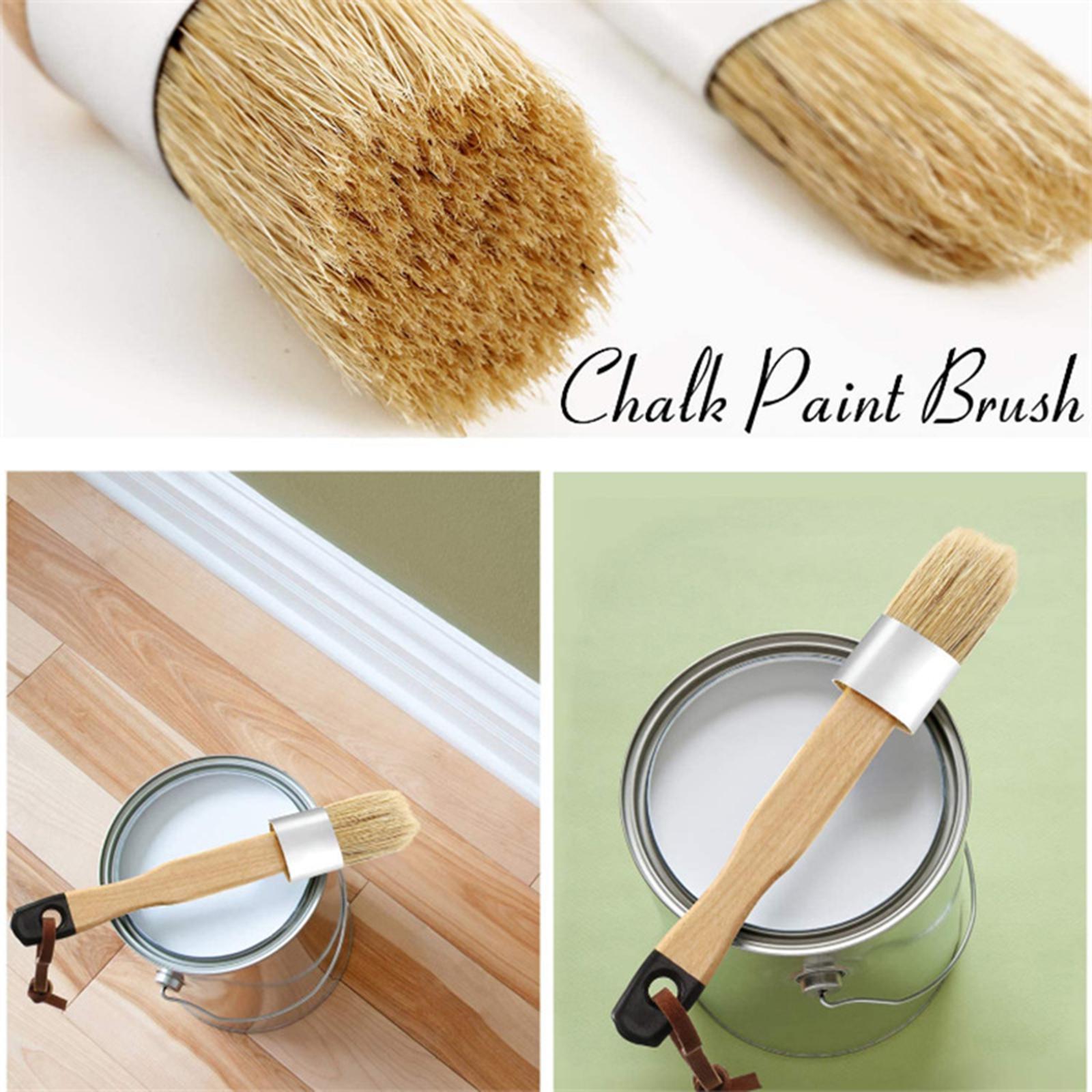 3Pcs Chalk and Wax Paint Brushes Sturdy Portable for Table Ceilings Dressers Black