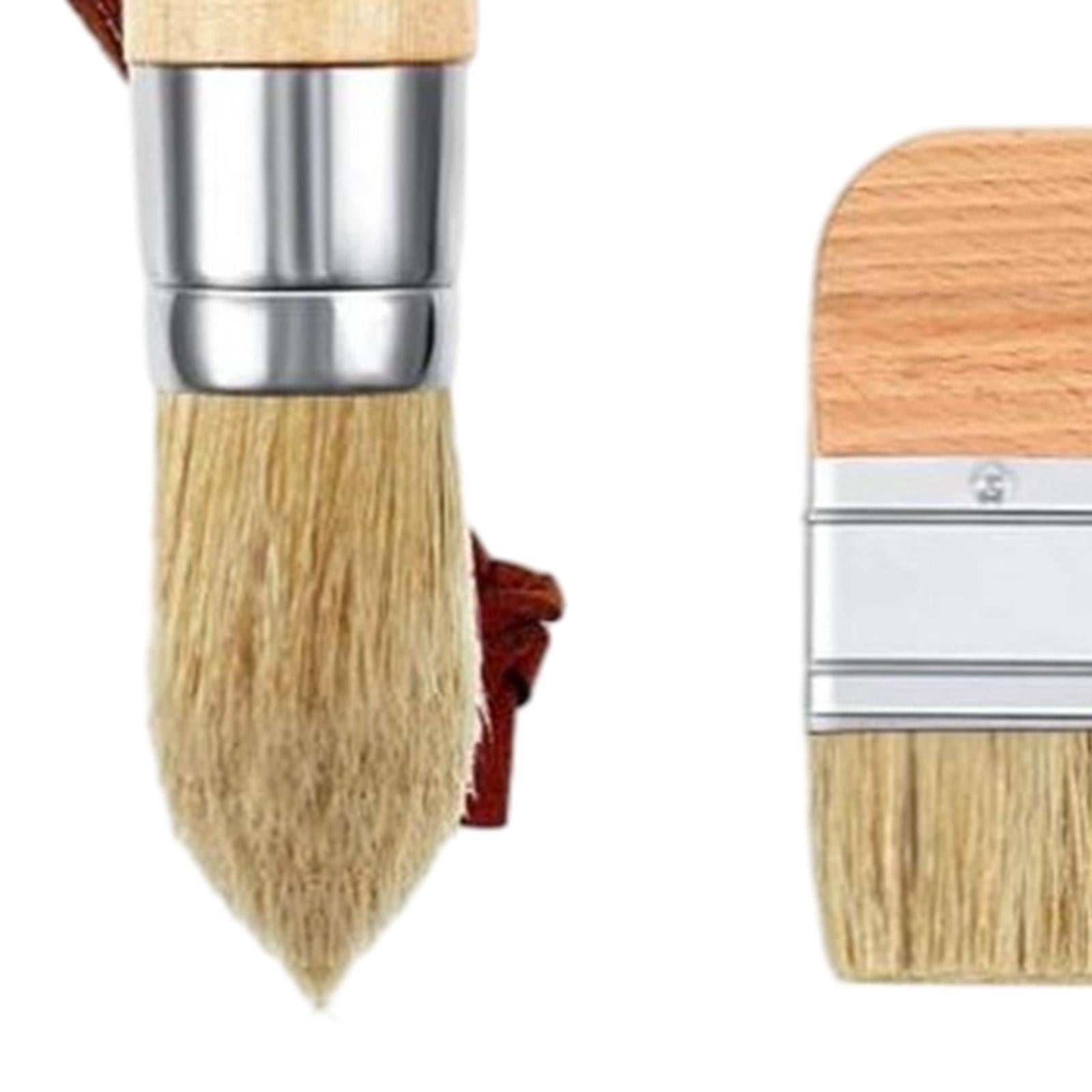 3Pcs Chalk and Wax Paint Brushes Sturdy Portable for Table Ceilings Dressers Wood