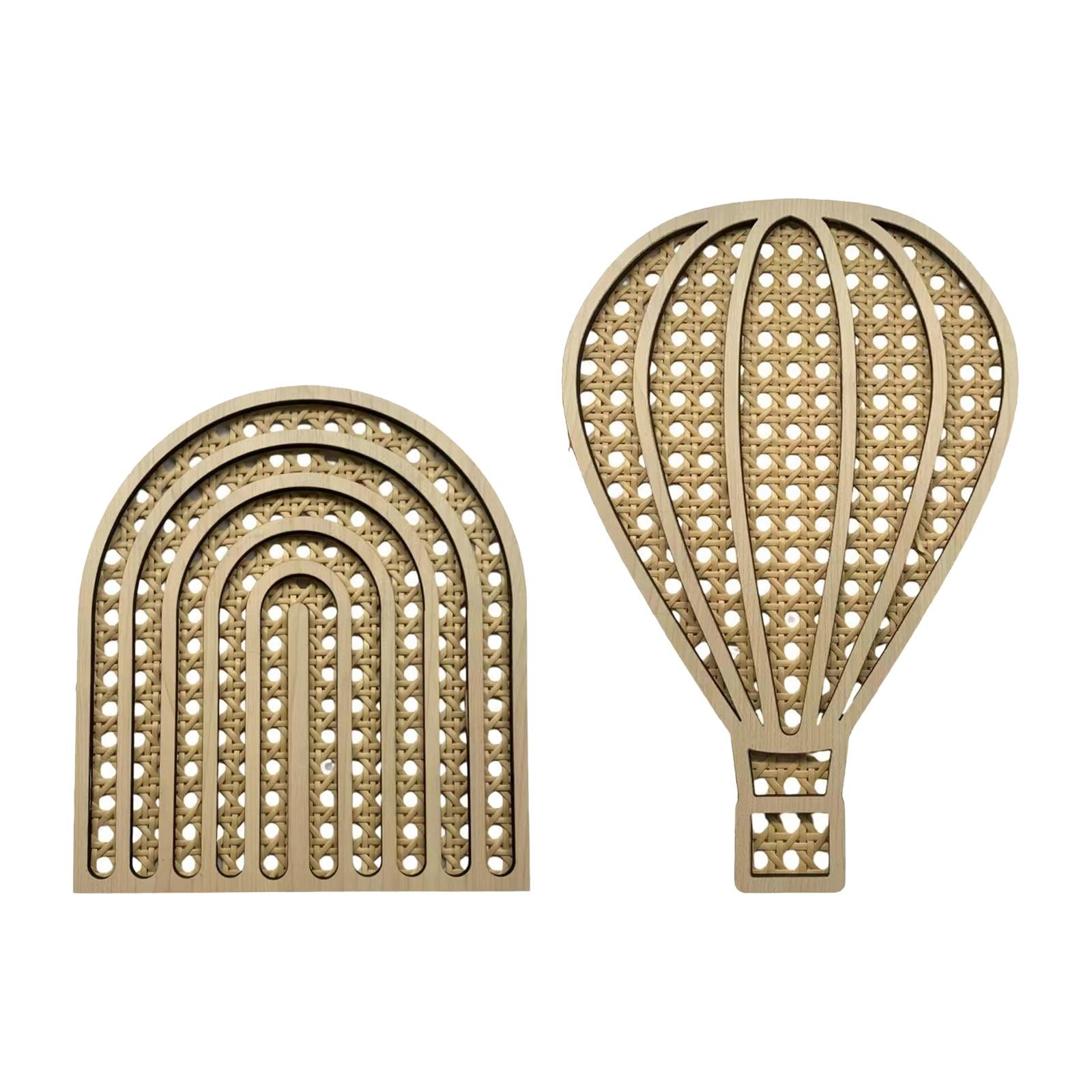 Rattan Woven Decoration Boho Art Wall Decoration for Kitchen Bathroom Office Rainbow