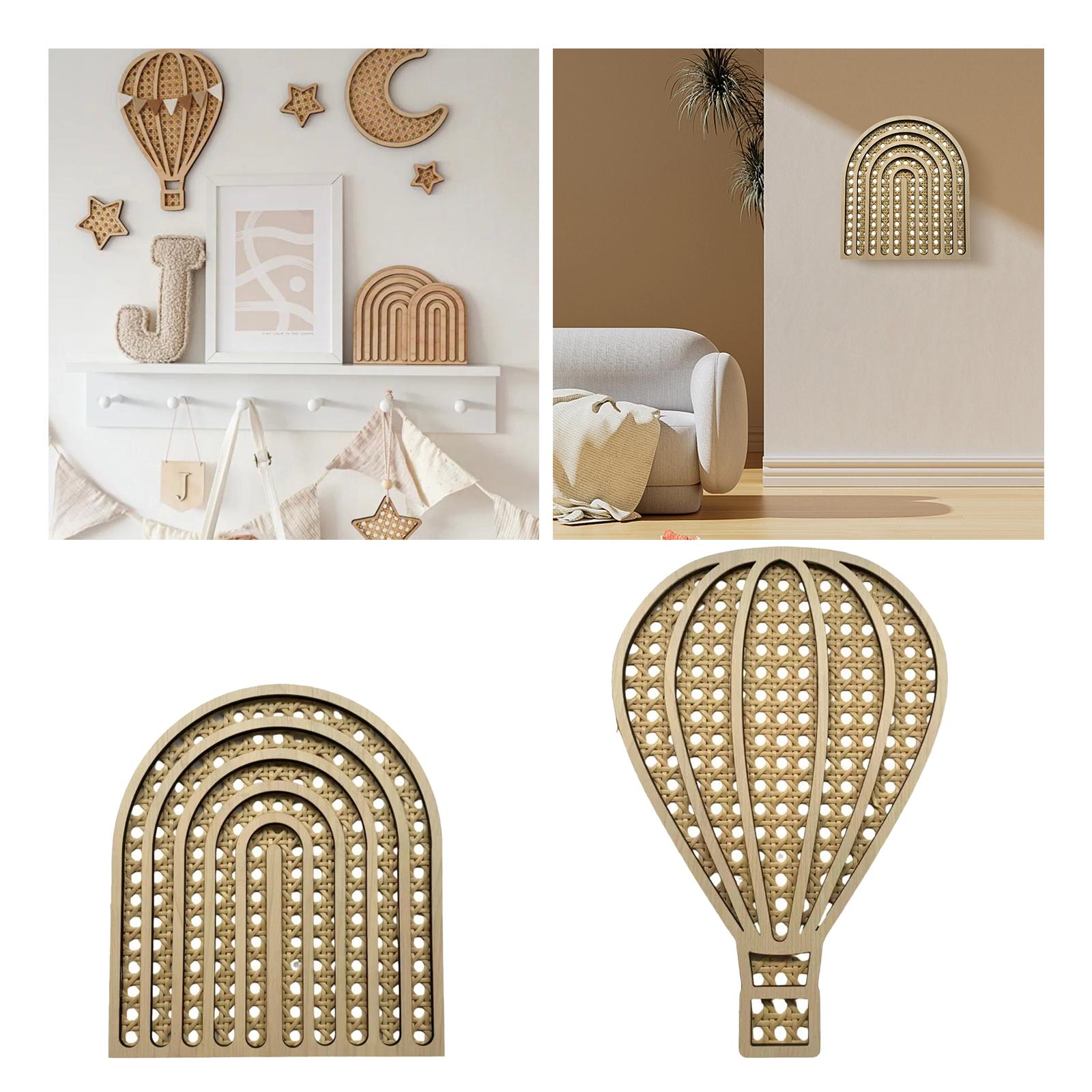 Rattan Woven Decoration Boho Art Wall Decoration for Kitchen Bathroom Office Rainbow