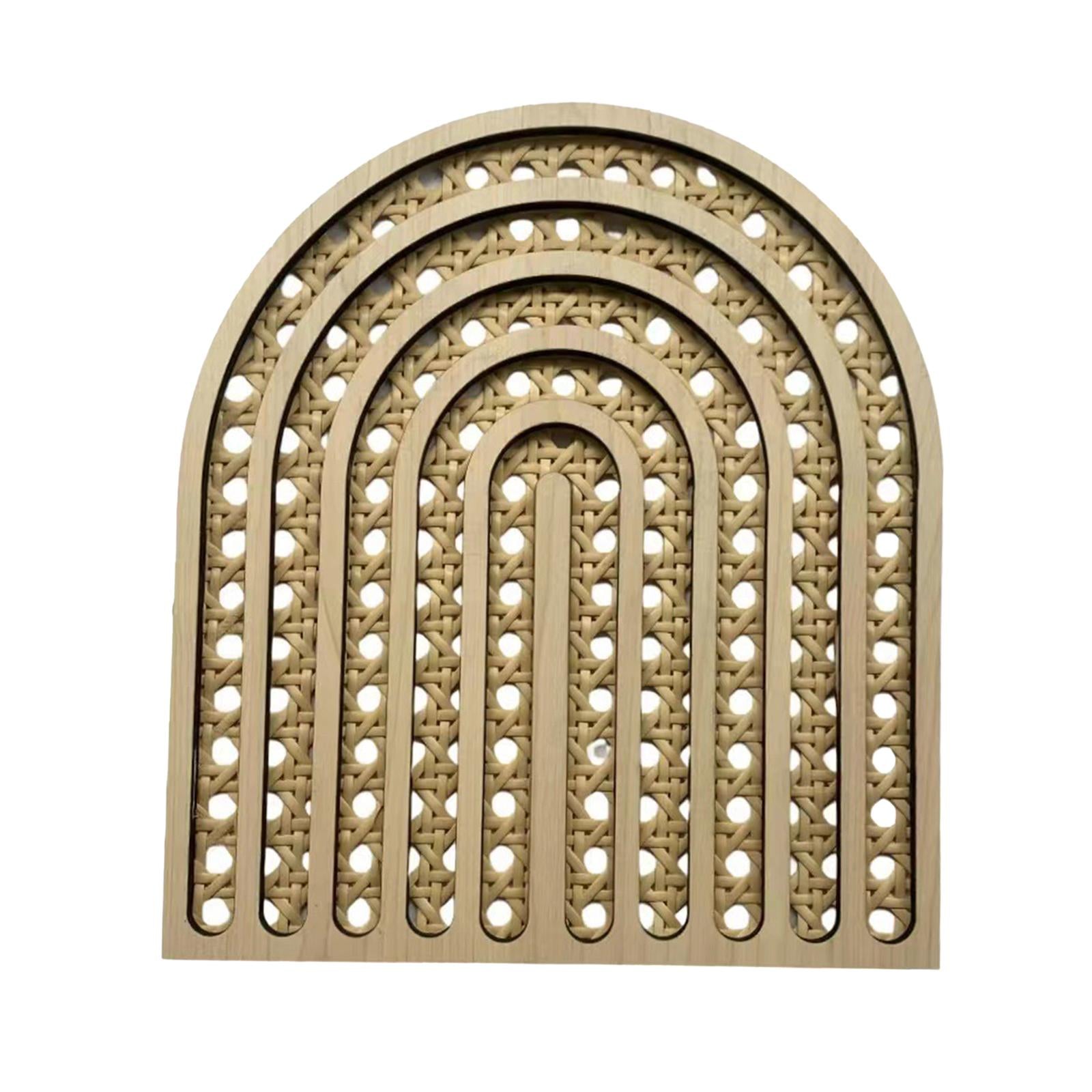 Rattan Woven Decoration Boho Art Wall Decoration for Kitchen Bathroom Office Rainbow