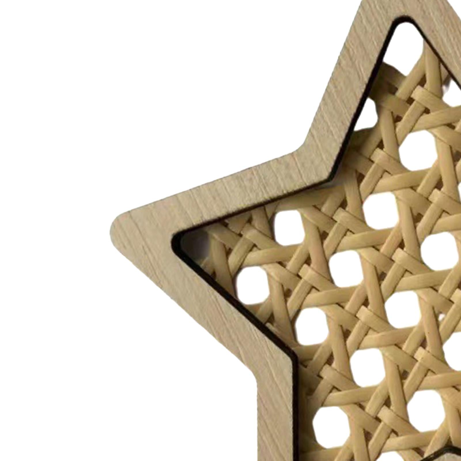 Rattan Woven Decoration Boho Art Decoration for Living Room Kitchen Bathroom Star L