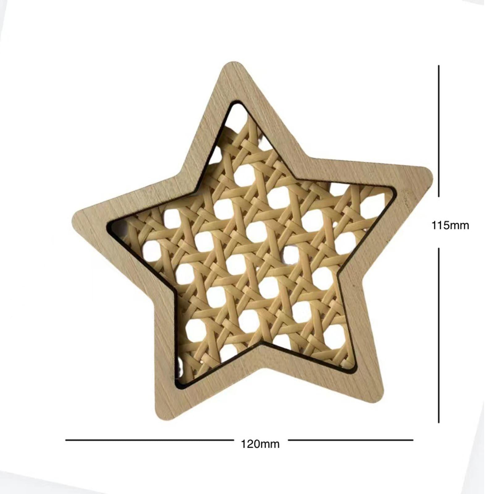 Rattan Woven Decoration Boho Art Decoration for Living Room Kitchen Bathroom Star L