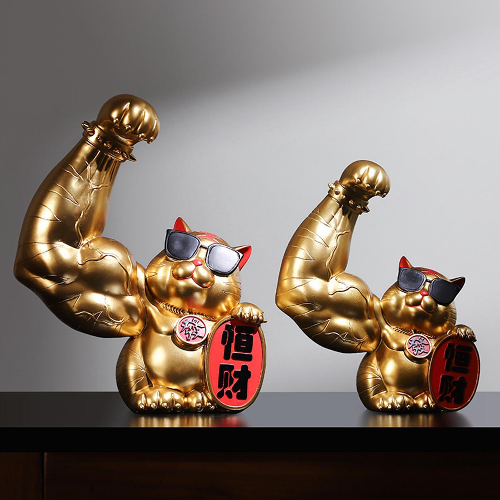Lucky Tiger Figurine Tabletop Ornament for Entrance Cabinet Bedroom New Year L