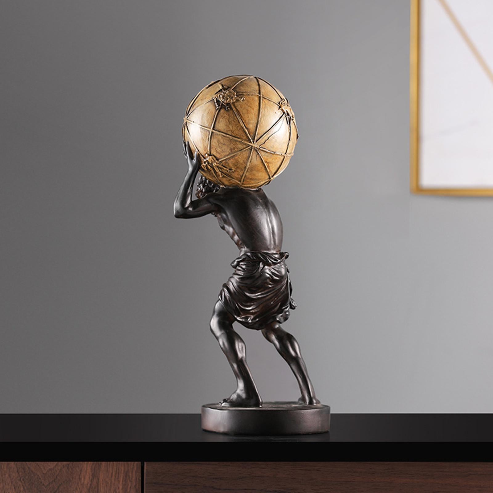 Atlas Sculpture Resin Ornament for Living Room Home Decor Desktop Decoration