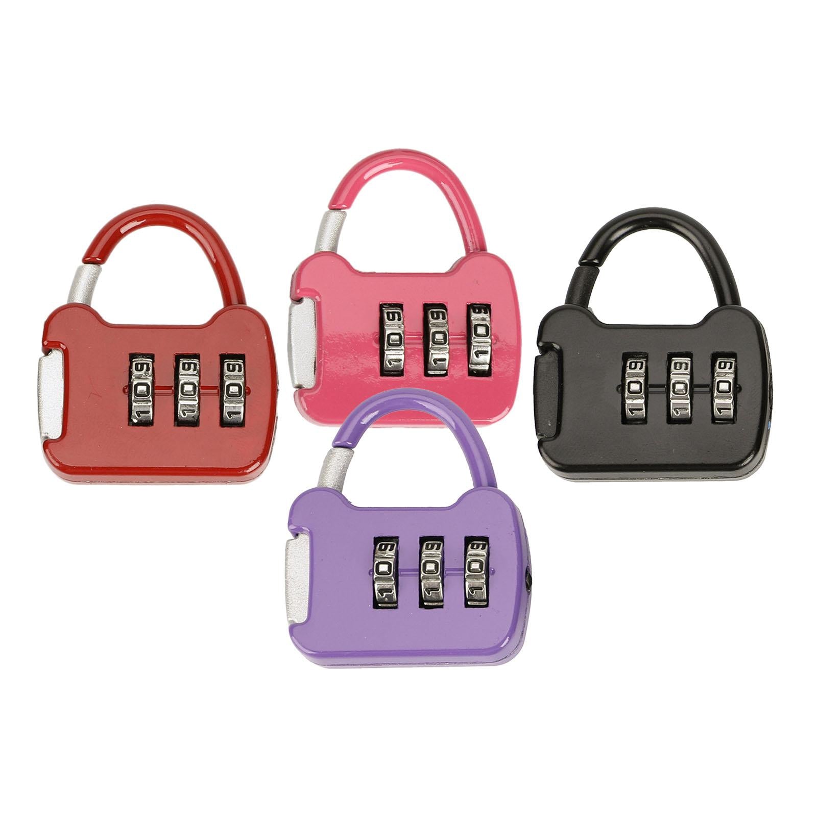 3 Digit Combination Lock Combination Padlock for Sports Locker Wardrobe Case red