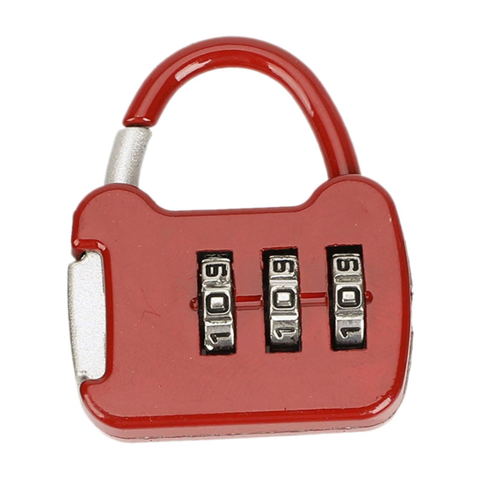 3 Digit Combination Lock Combination Padlock for Sports Locker Wardrobe Case red