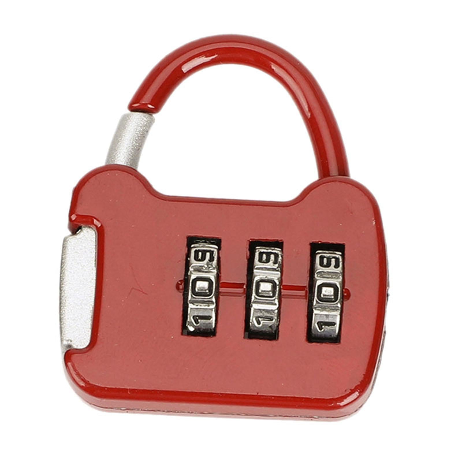 3 Digit Combination Lock Combination Padlock for Sports Locker Wardrobe Case red