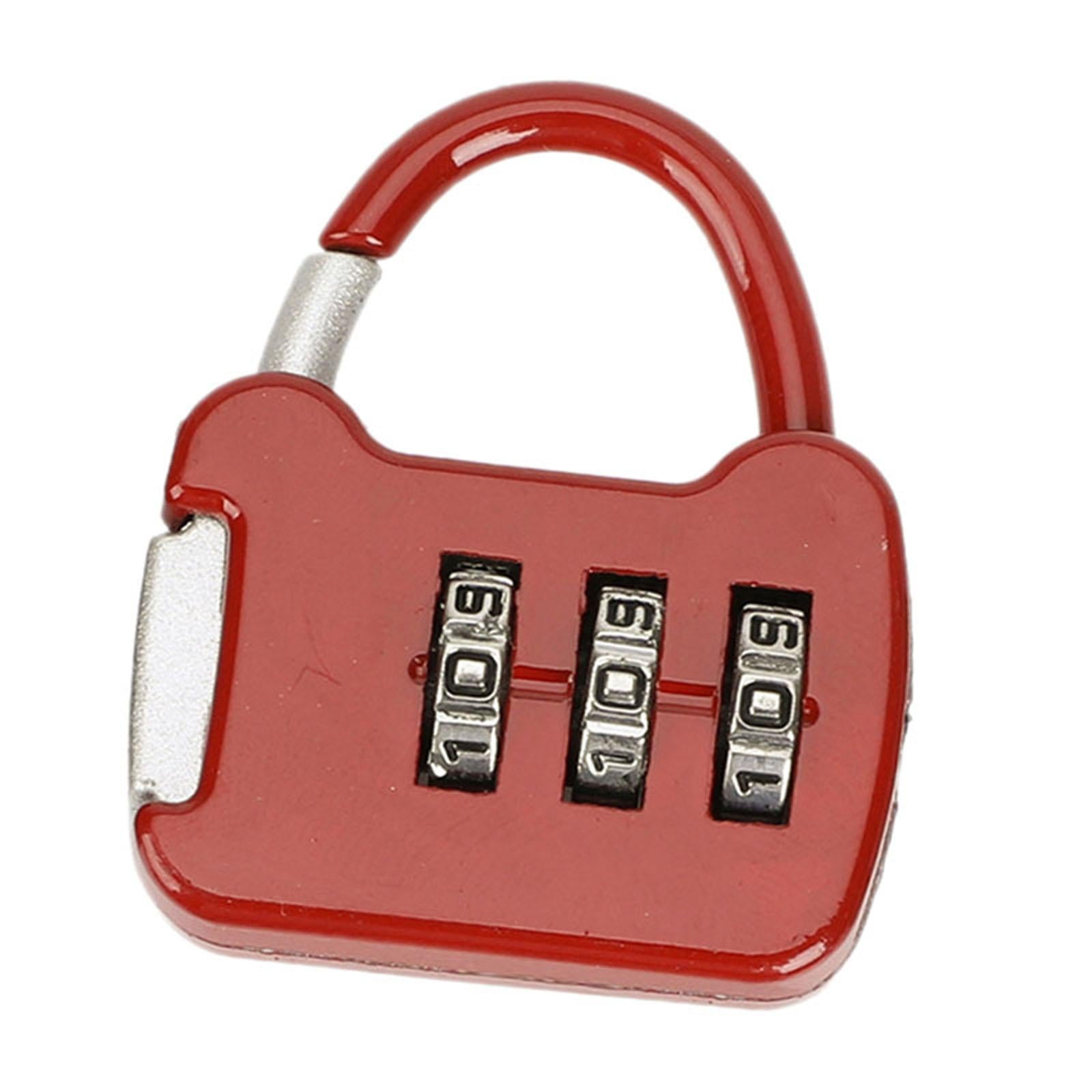 3 Digit Combination Lock Combination Padlock for Sports Locker Wardrobe Case red