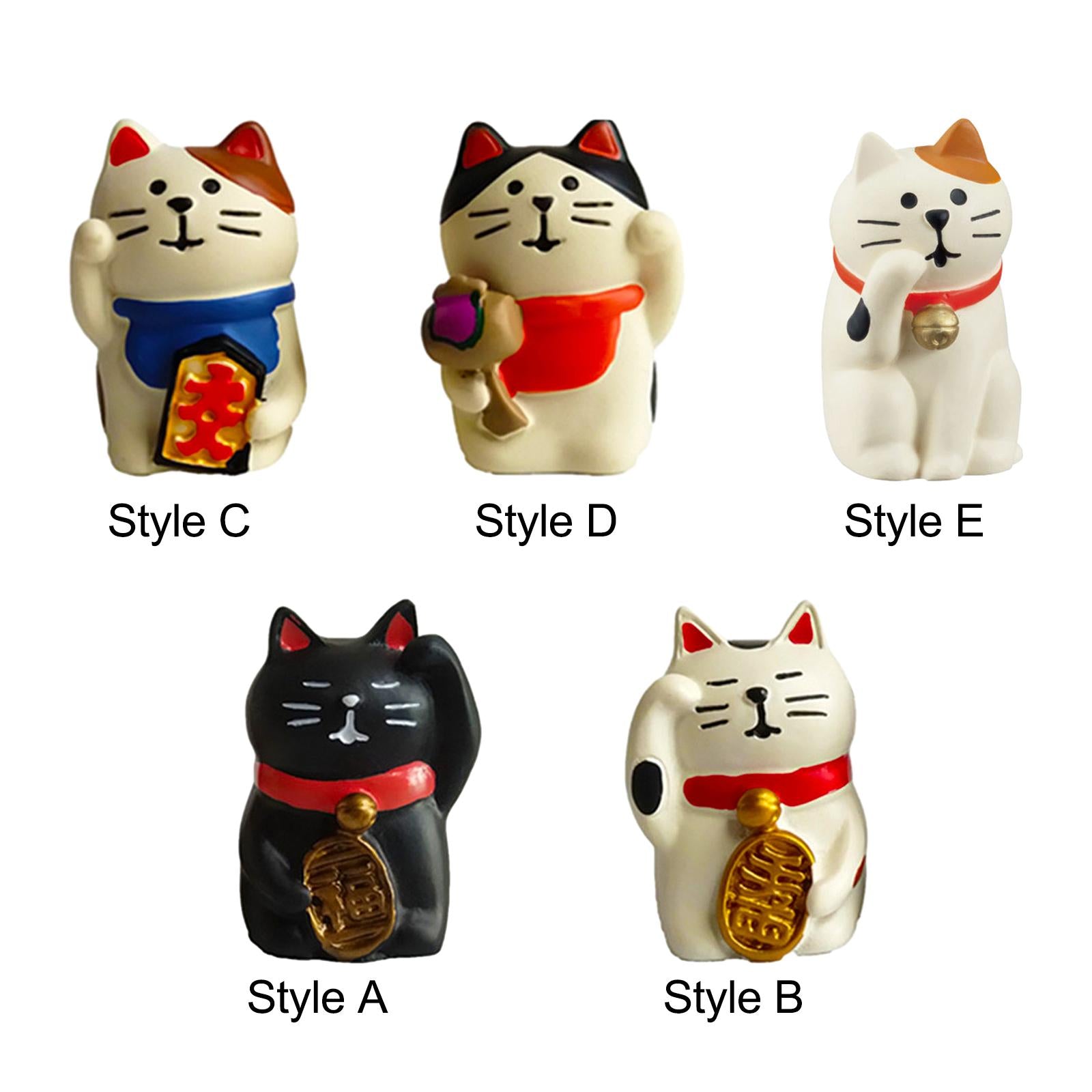 Animal Statue Creative Collection Cat Statue for Home Cabinets Shelf Desktop Style A