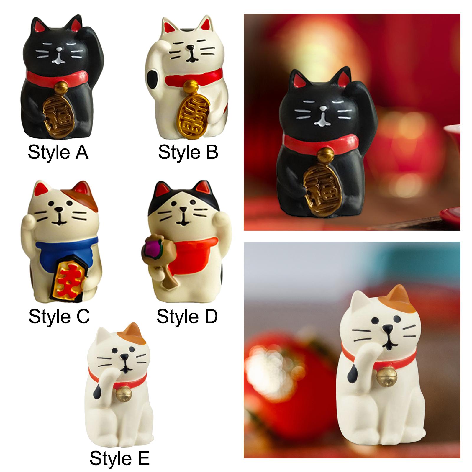 Animal Statue Creative Collection Cat Statue for Home Cabinets Shelf Desktop Style A