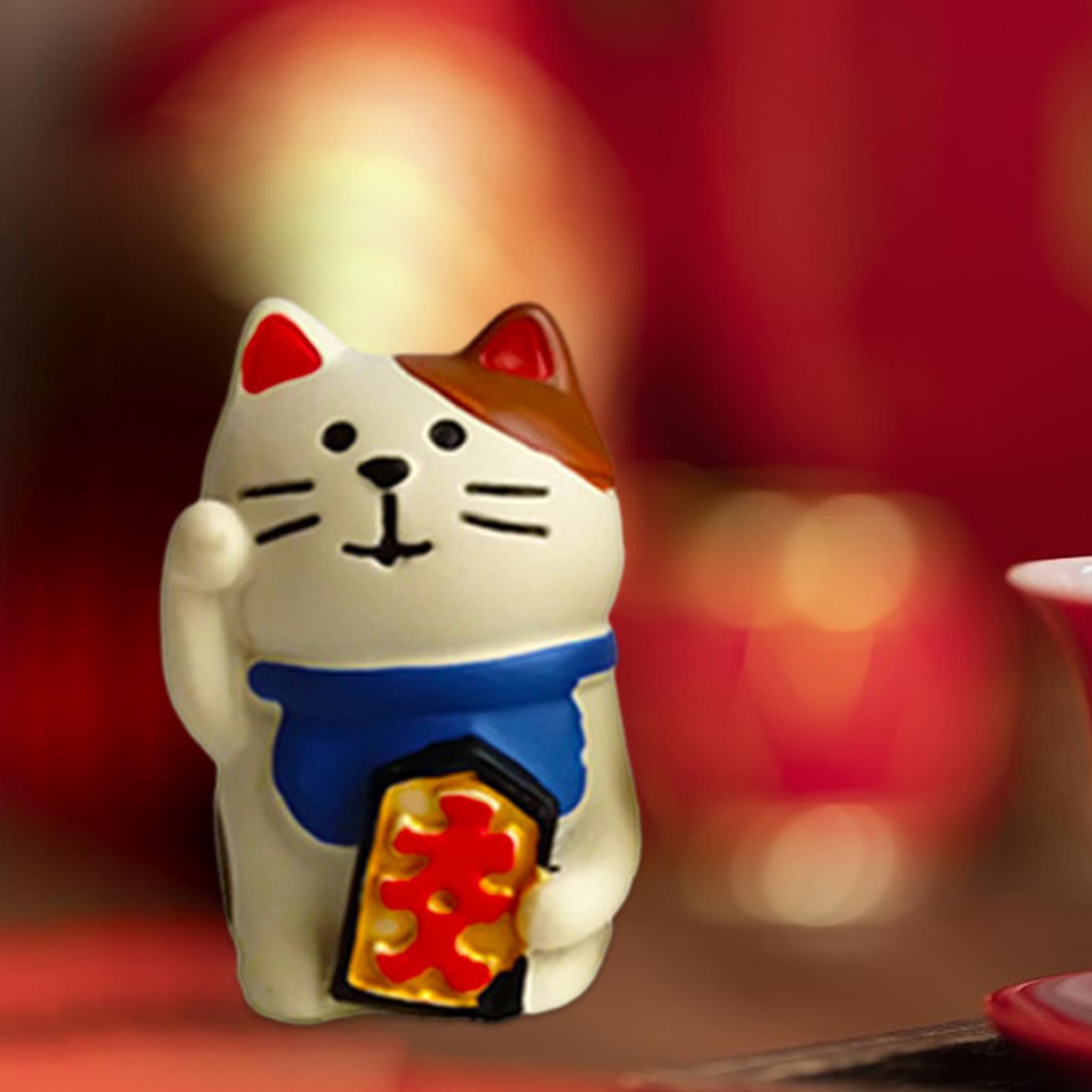 Animal Statue Creative Collection Cat Statue for Home Cabinets Shelf Desktop Style C