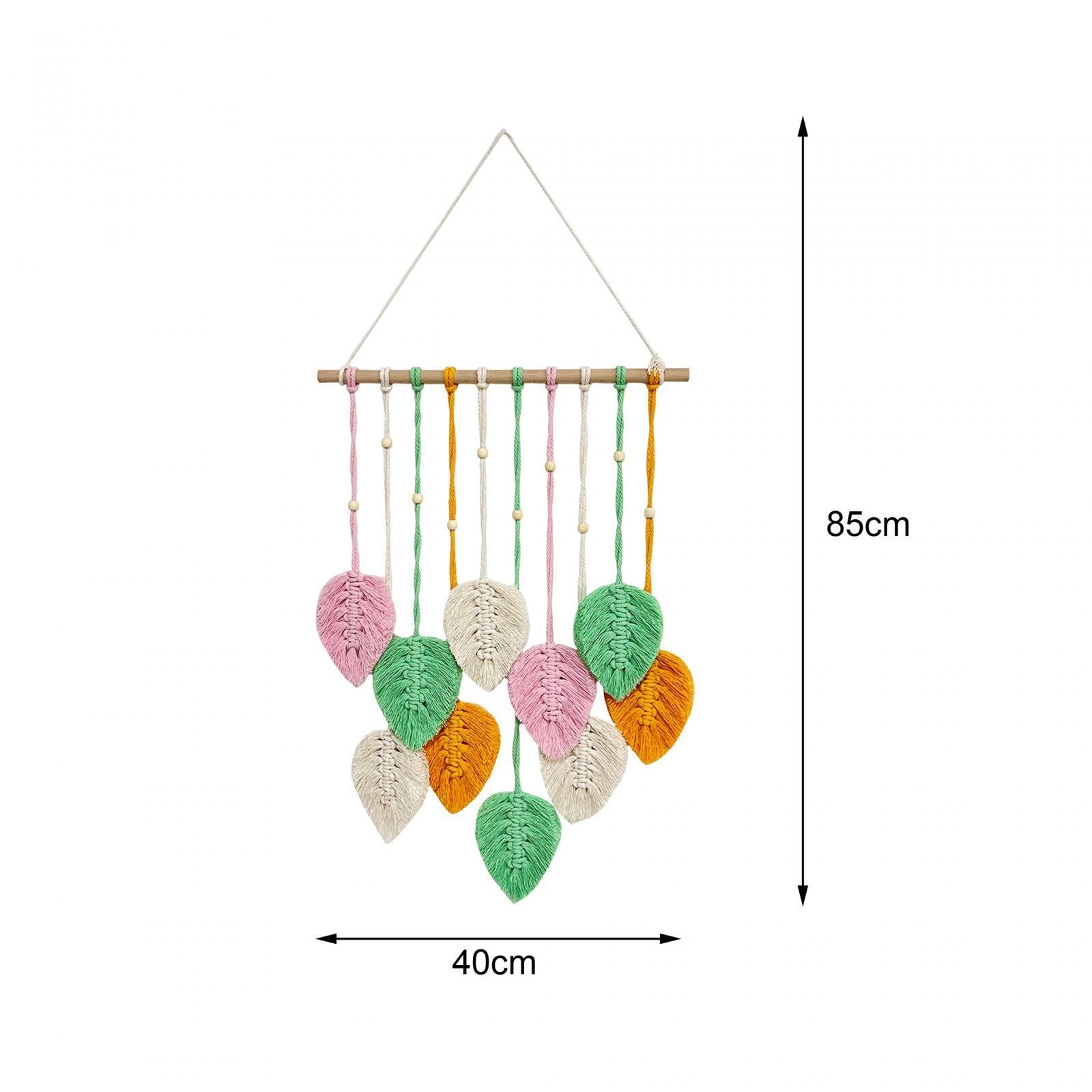 Macrame Wall Hanging Bohemian Woven Tapestry Chic Decoration for Living Room Pink