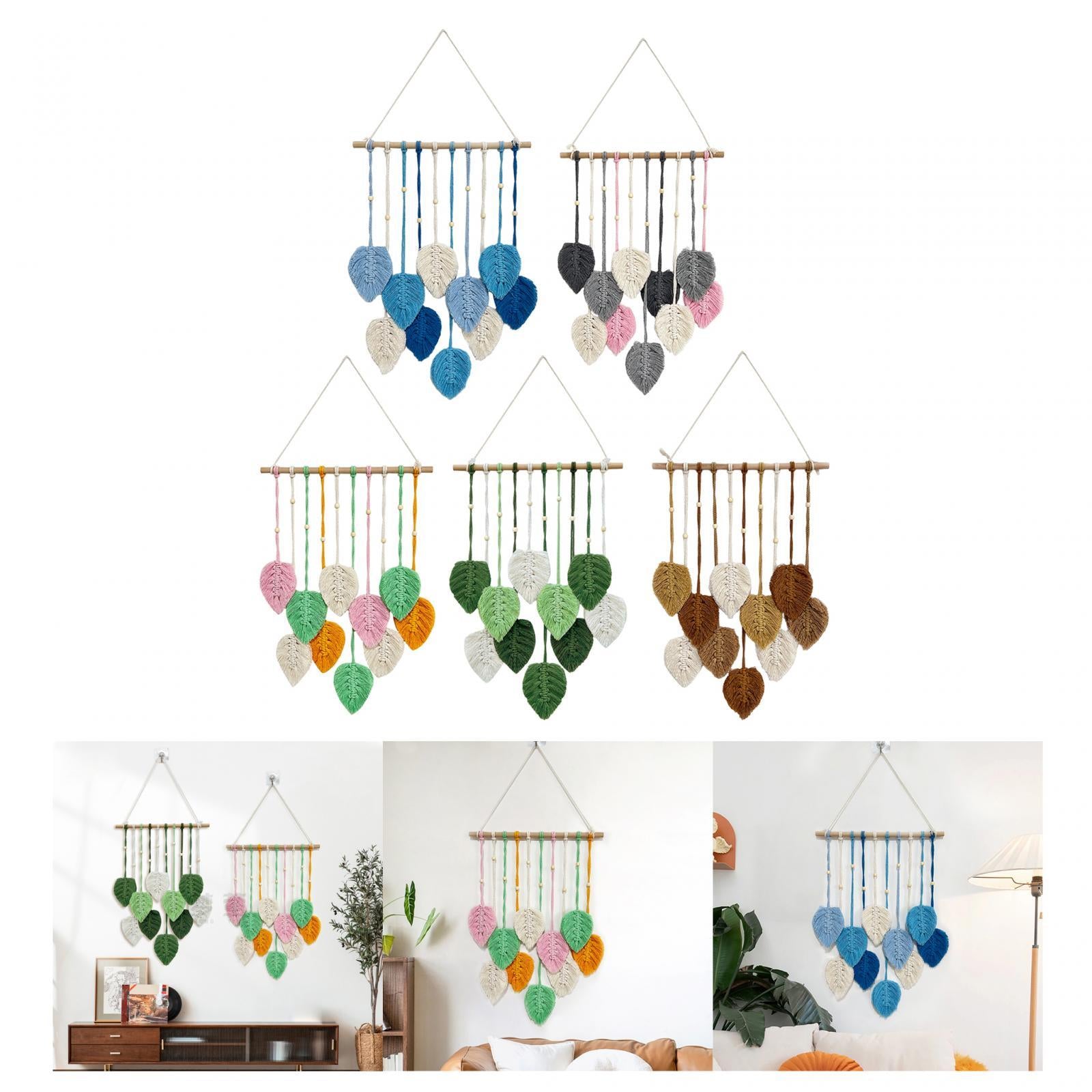 Macrame Wall Hanging Bohemian Woven Tapestry Chic Decoration for Living Room Pink