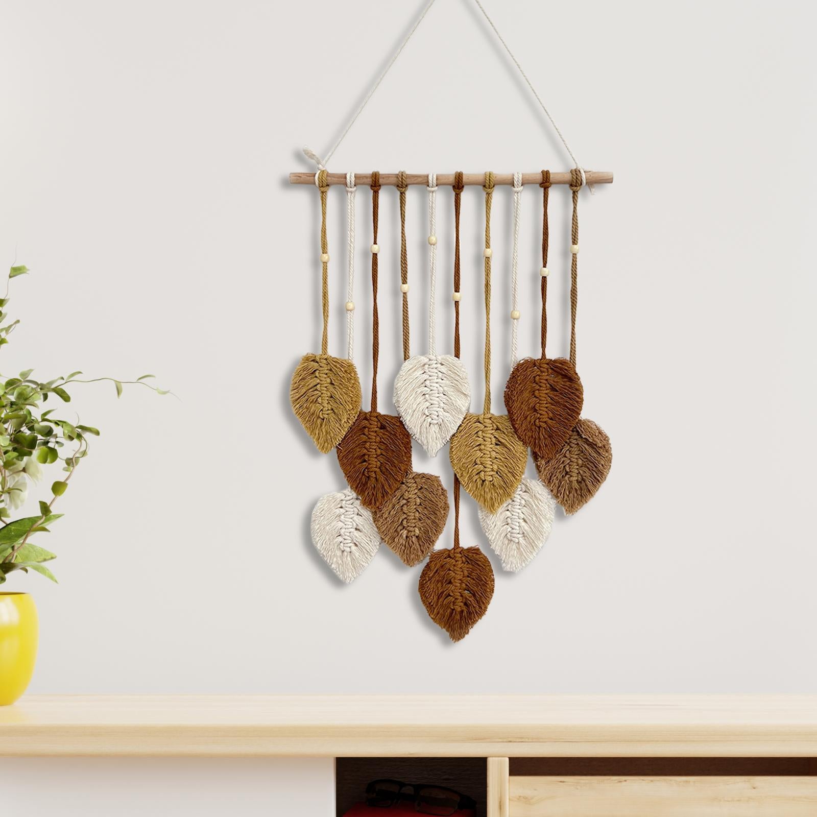 Macrame Wall Hanging Bohemian Woven Tapestry Chic Decoration for Living Room Coffee
