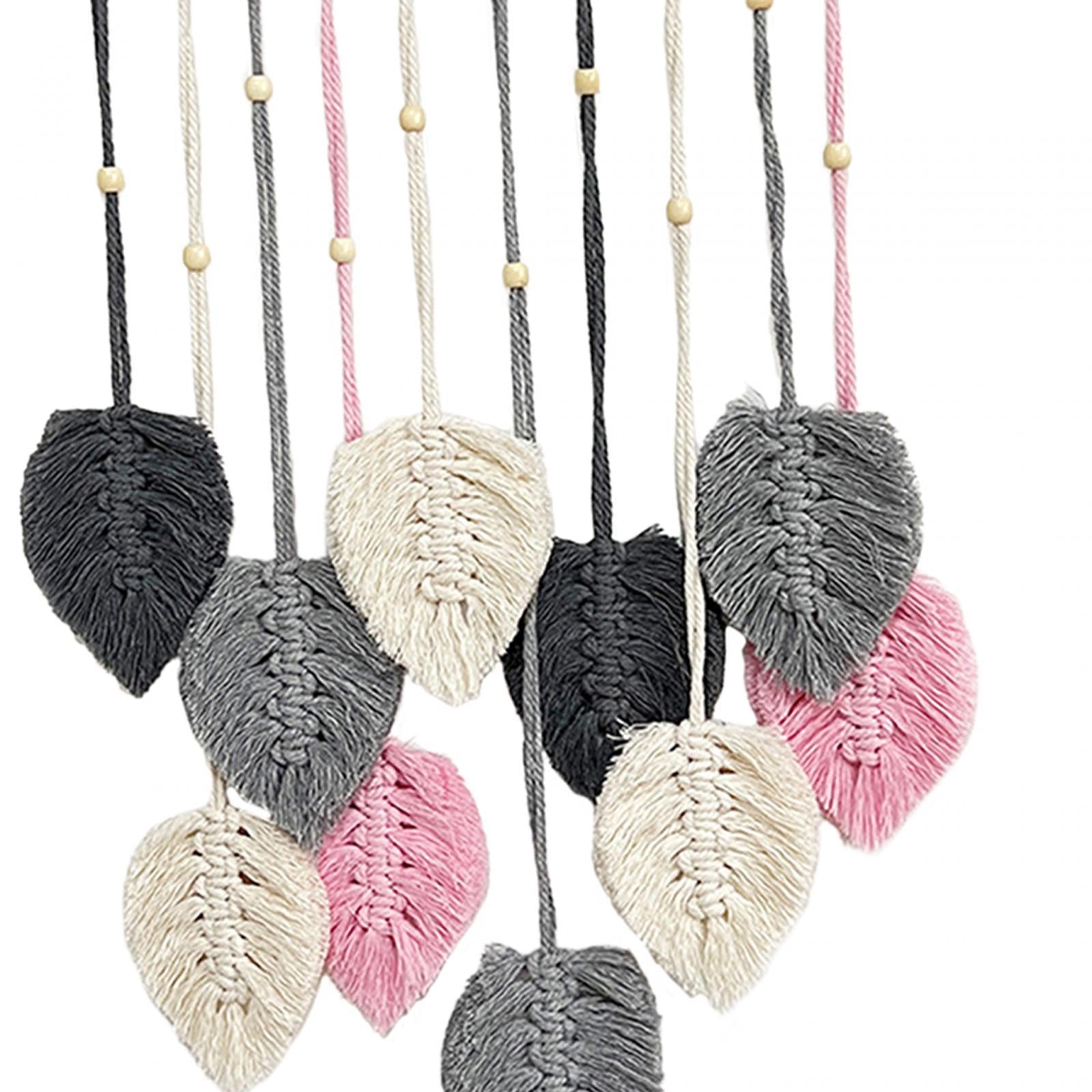 Macrame Wall Hanging Bohemian Woven Tapestry Chic Decoration for Living Room Grey