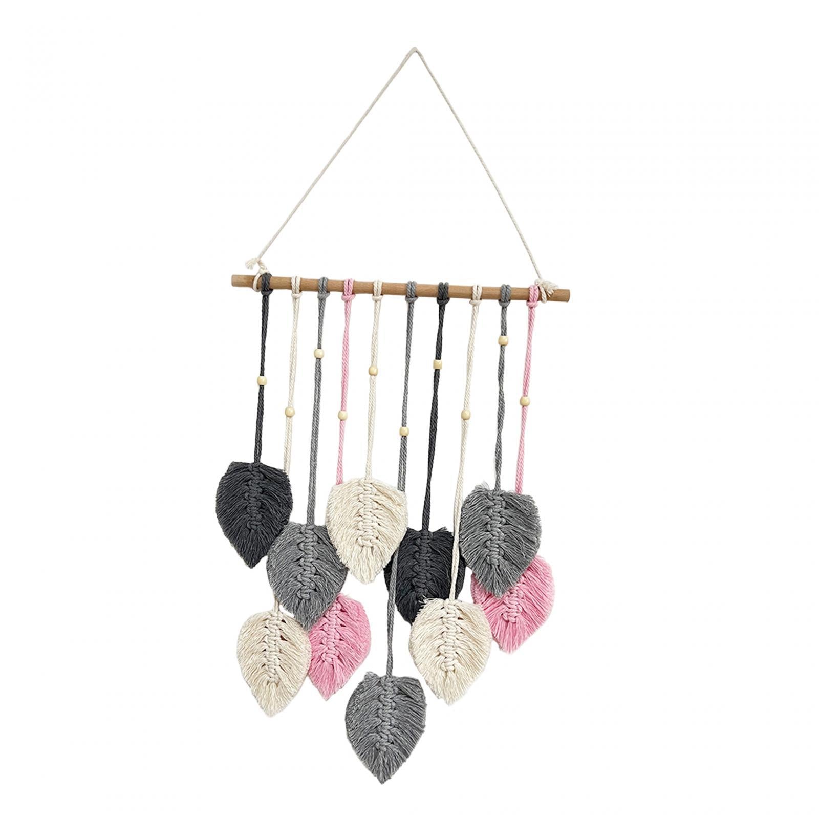 Macrame Wall Hanging Bohemian Woven Tapestry Chic Decoration for Living Room Grey