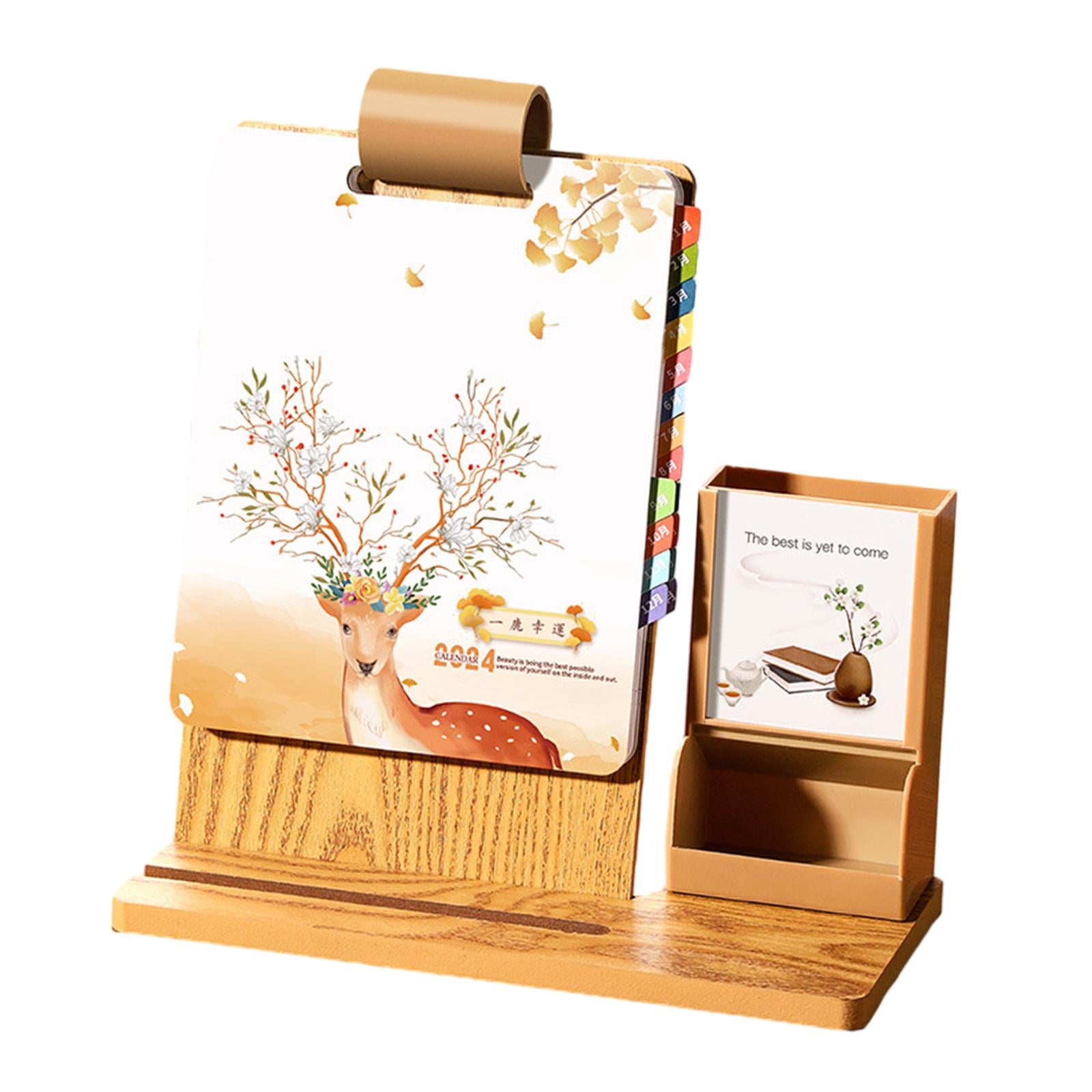 2024 Desk Calendar with Storage Box Personal Daily Planner Calendar for Home