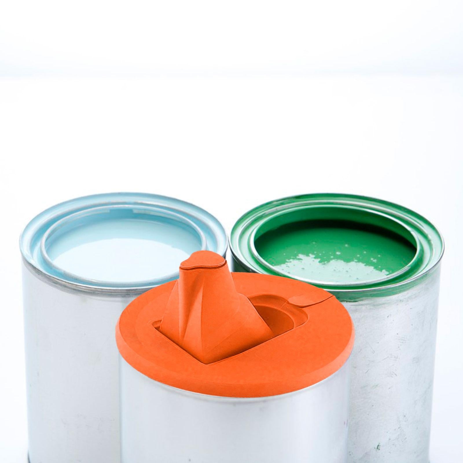 Paint Can Lid with Collapsible Spout Orange Air Tight Seal for Paint Storage