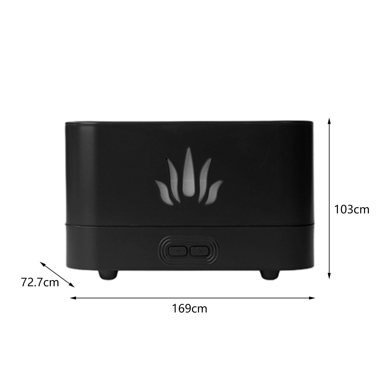 Flame Aroma Diffuser with Flame Light Auto Shut Off for Yoga Tabletop Indoor Black