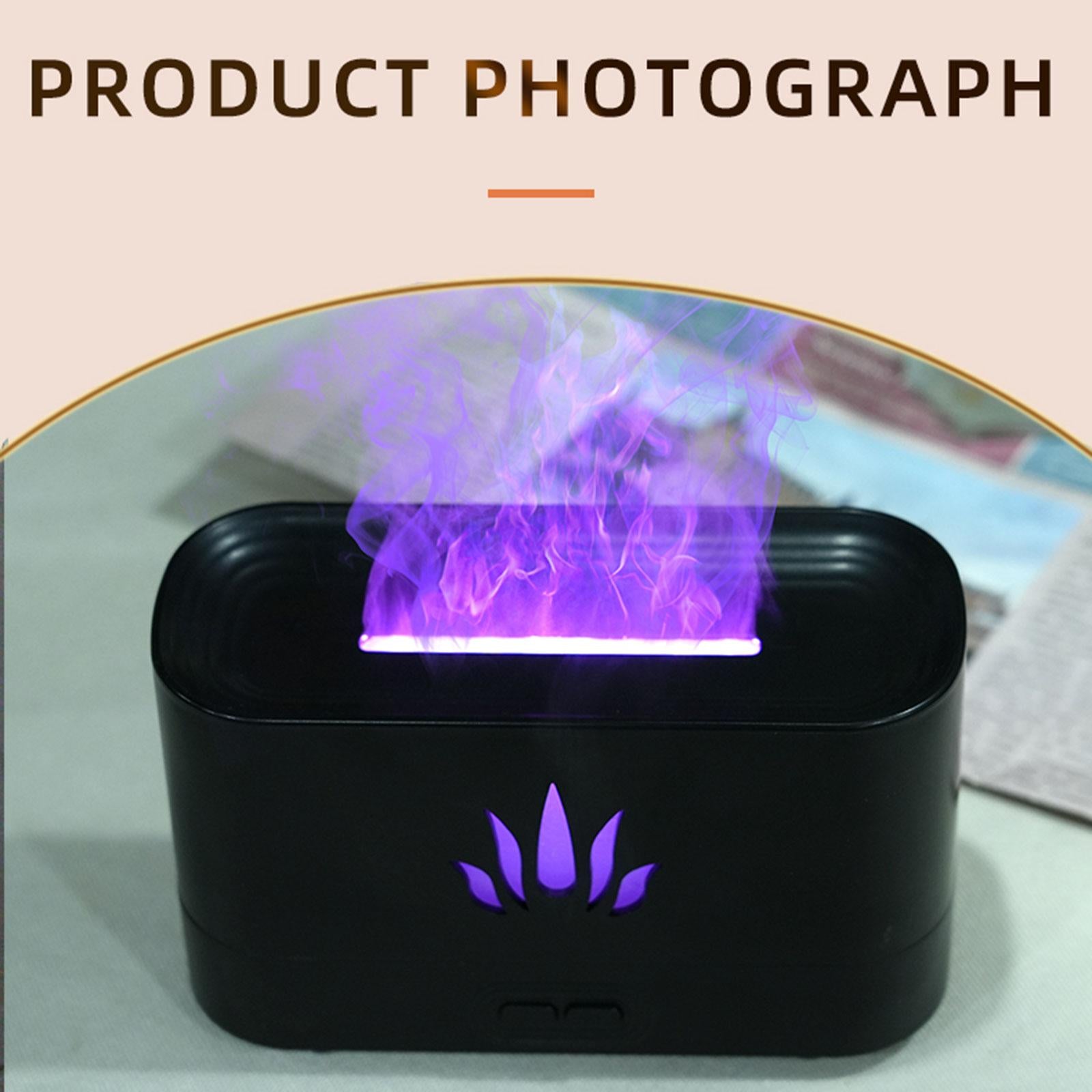 Flame Aroma Diffuser with Flame Light Auto Shut Off for Yoga Tabletop Indoor Black