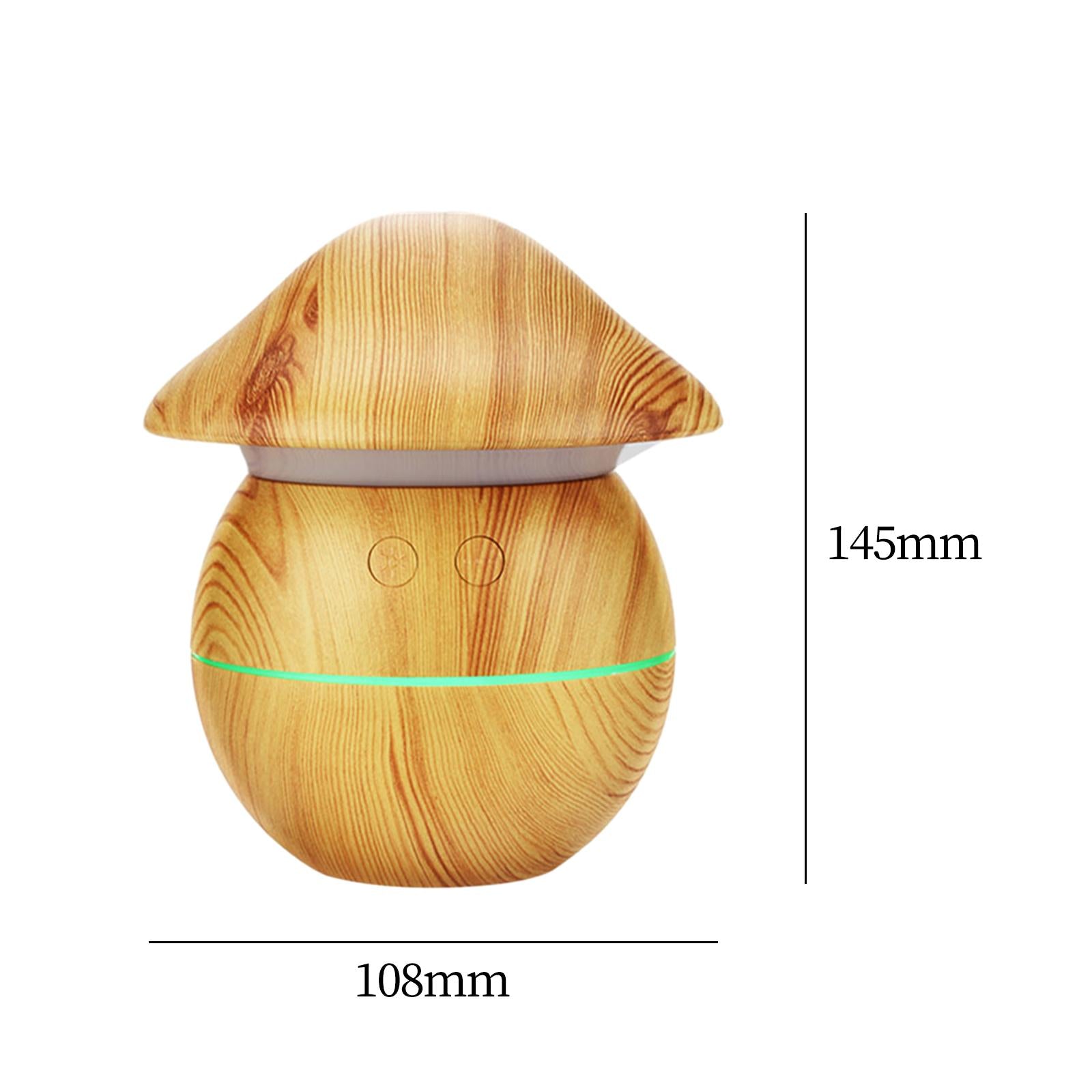 0.25L USB Mushroom Shaped Mist Air Humidifier Quiet Portable for Home Office Light Brown