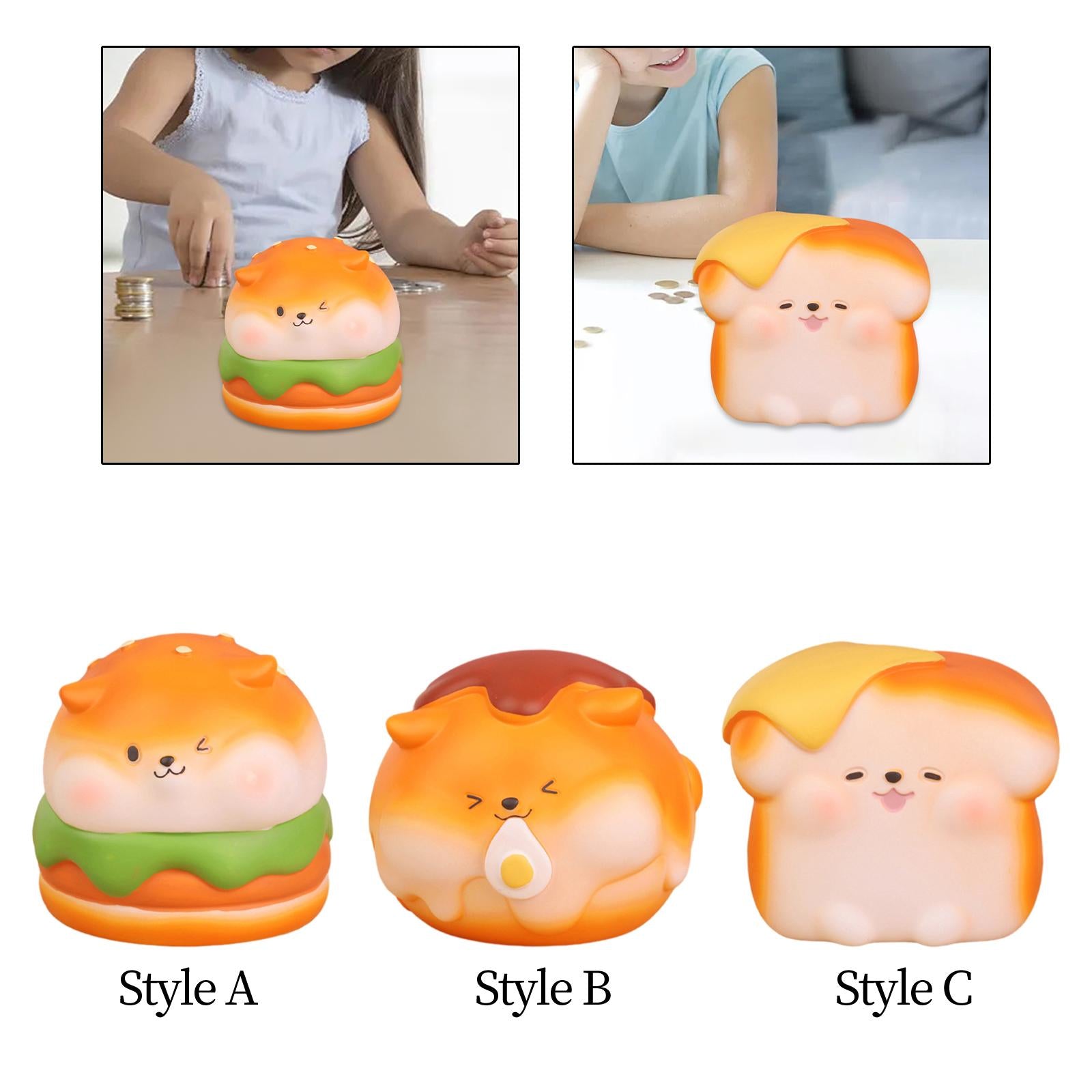 Bread Puppy Money Bank Cartoon Little Dog Statue for Apartment Table Bedroom Style A