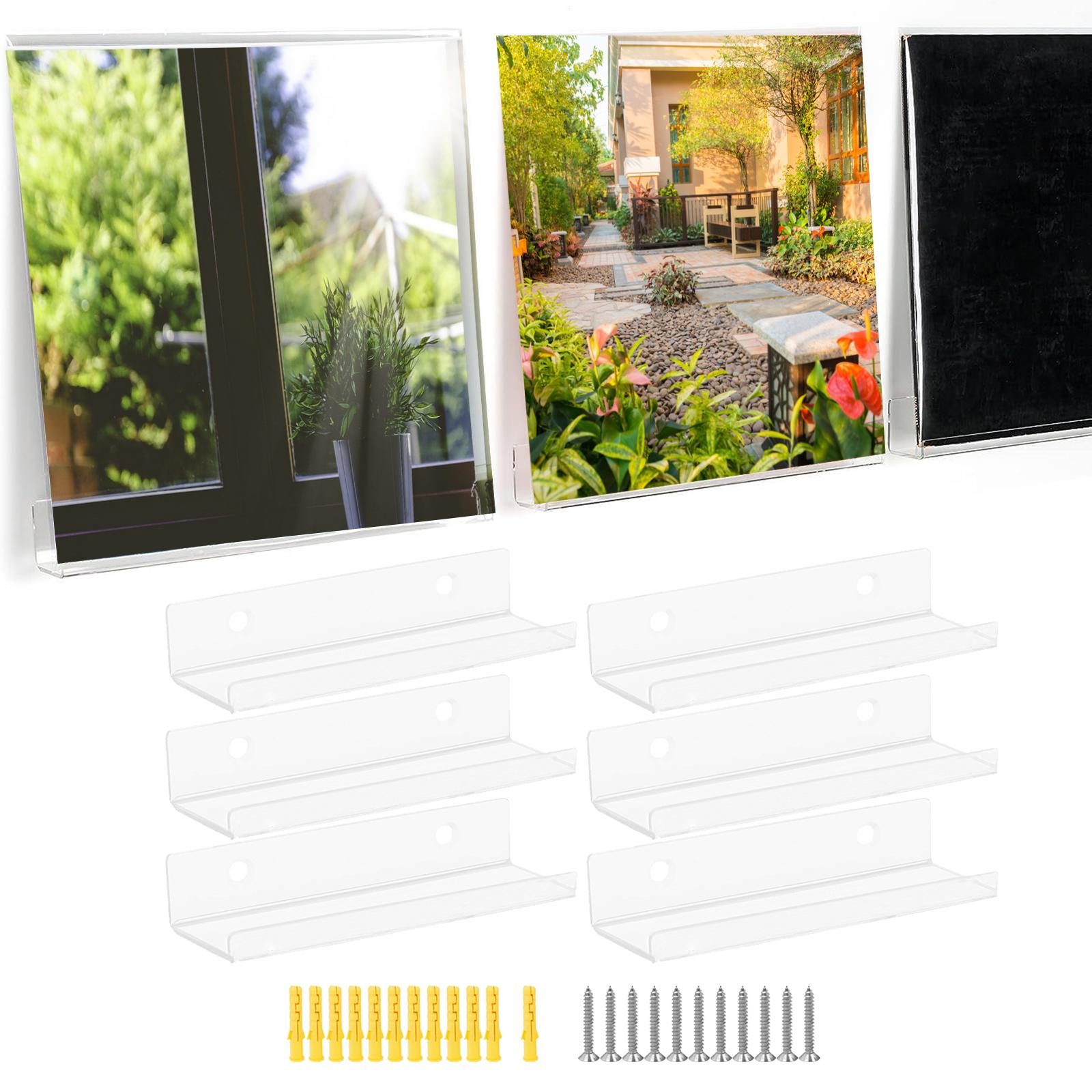 6Pcs Album Records Holder Wall Display Clear Acrylic for Bedroom Lightweight