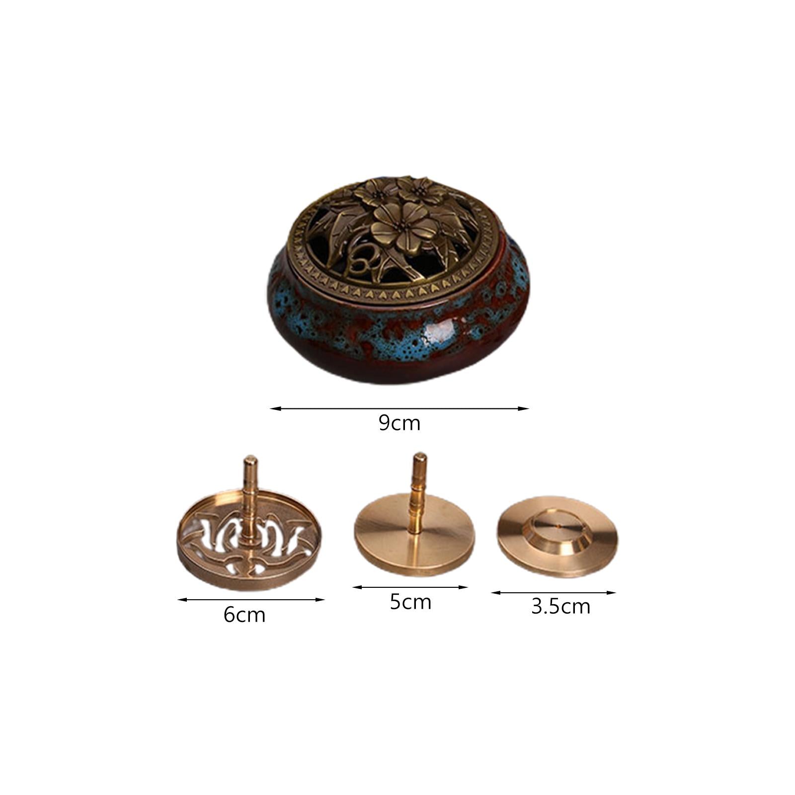 Brass Incense Burner Tool Copper Incense Road Suit for Bedroom Indoor Temple