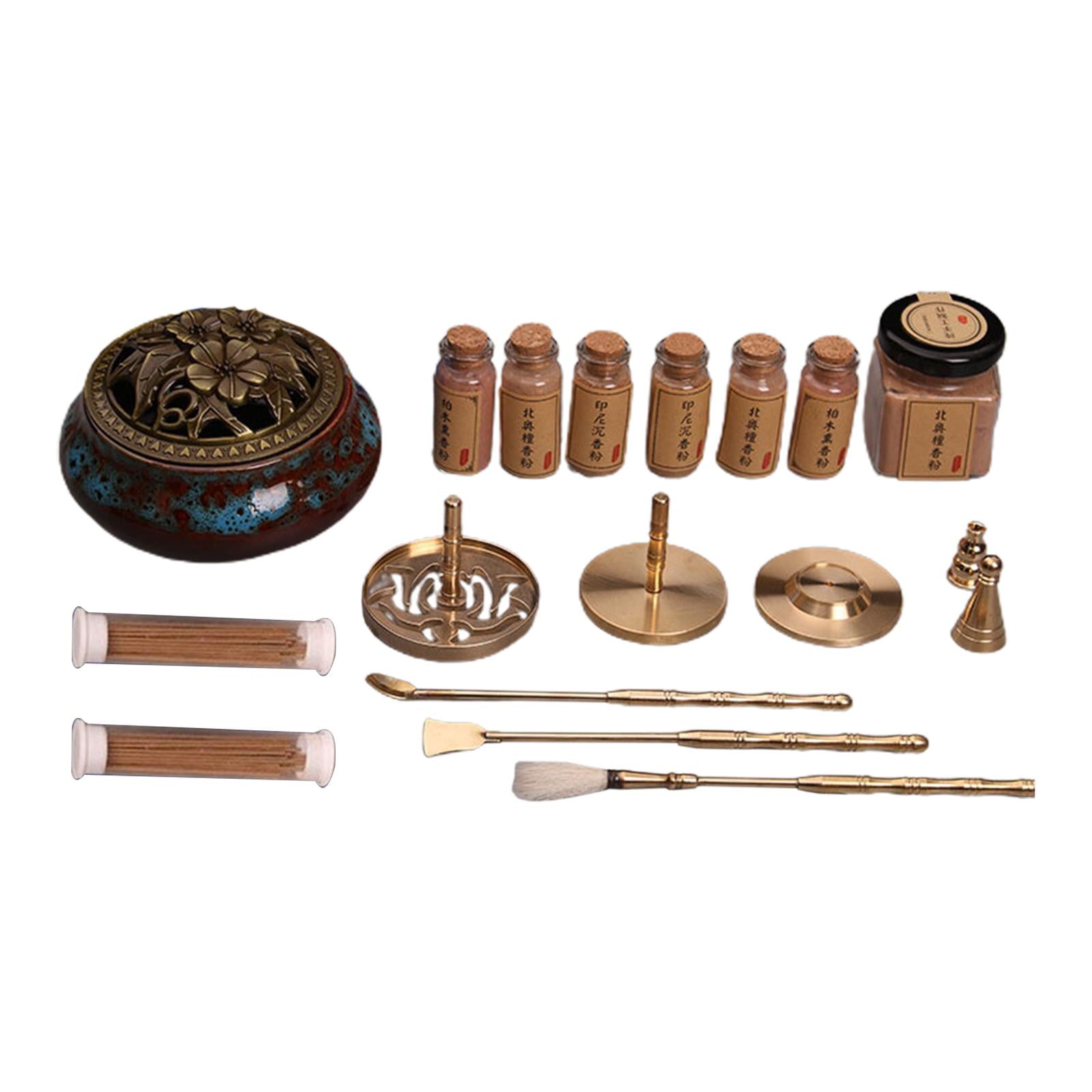 Brass Incense Burner Tool Copper Incense Road Suit for Bedroom Indoor Temple
