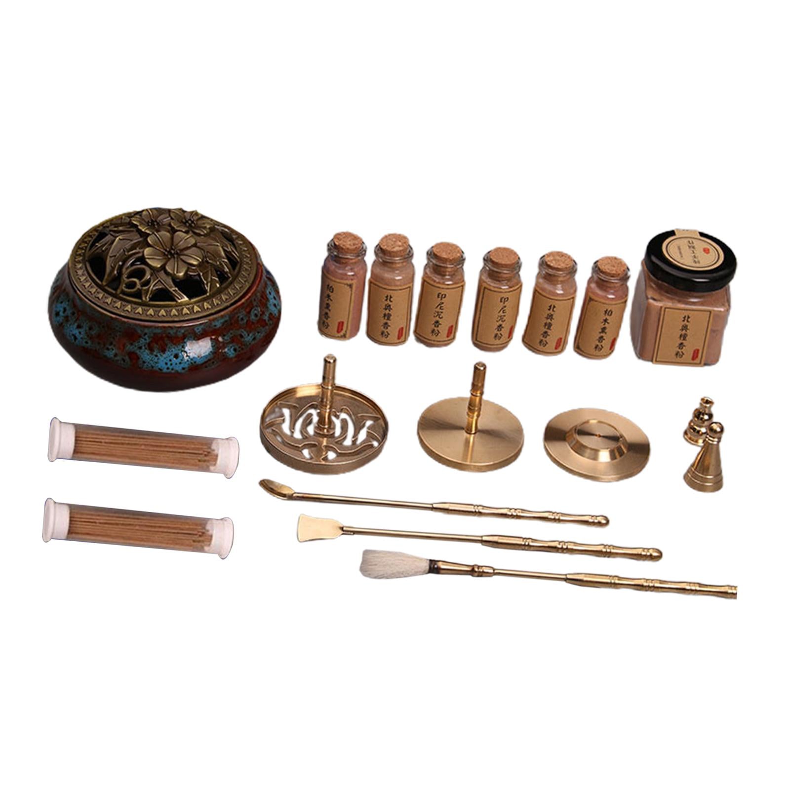Brass Incense Burner Tool Copper Incense Road Suit for Bedroom Indoor Temple