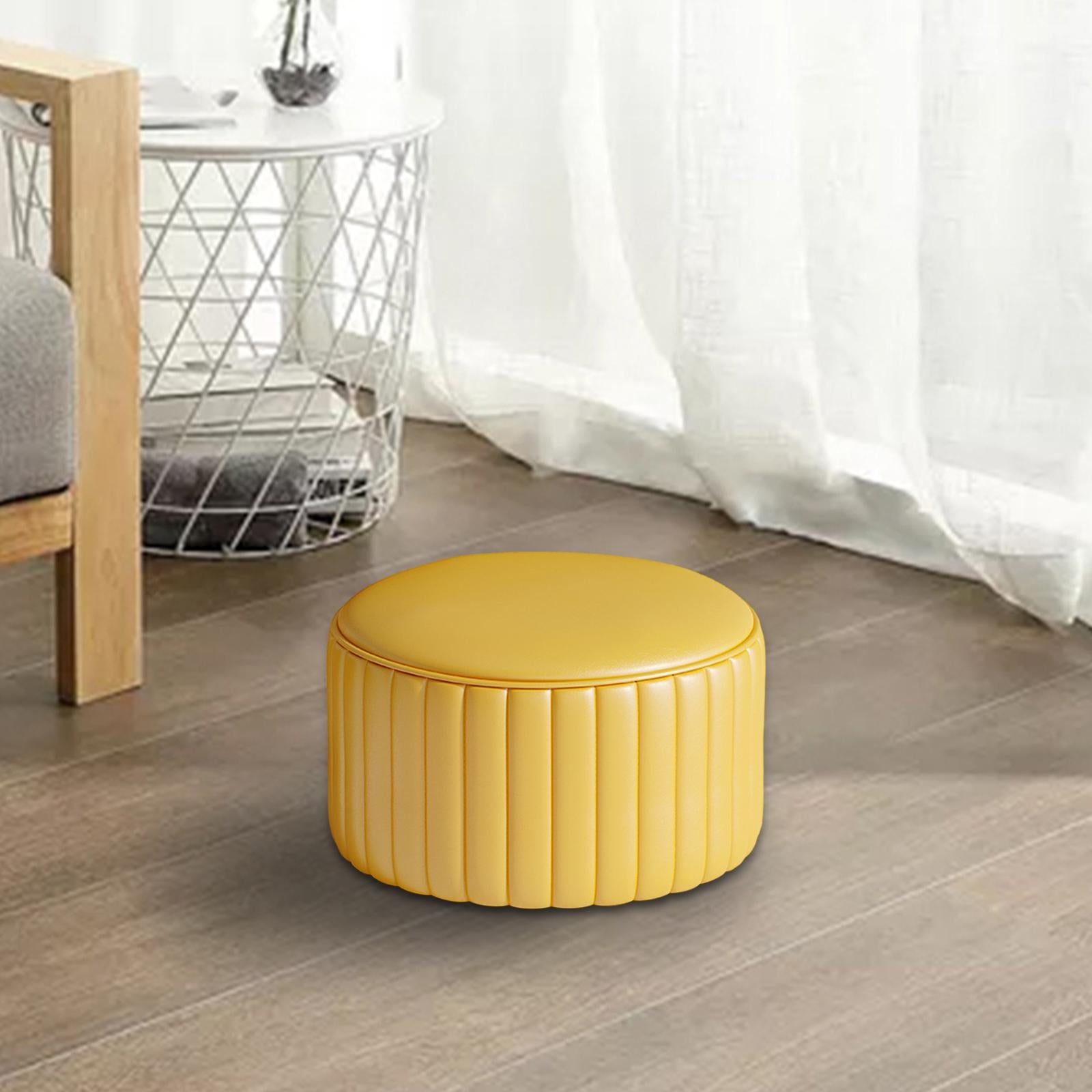 Foot Stool Stepstool Padded Seat Low Stool for Living Room Doorway Gift lemon yellow