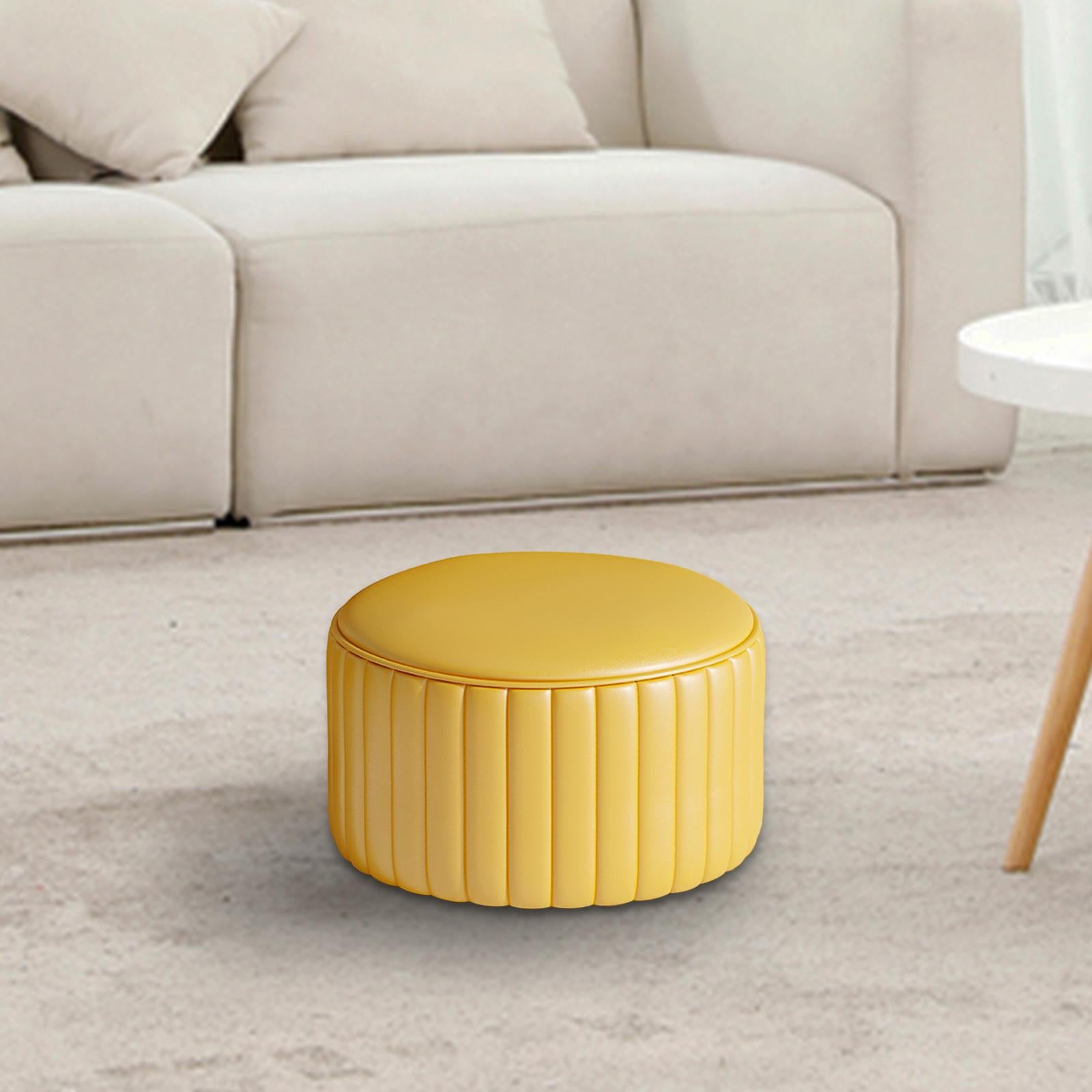 Foot Stool Stepstool Padded Seat Low Stool for Living Room Doorway Gift lemon yellow