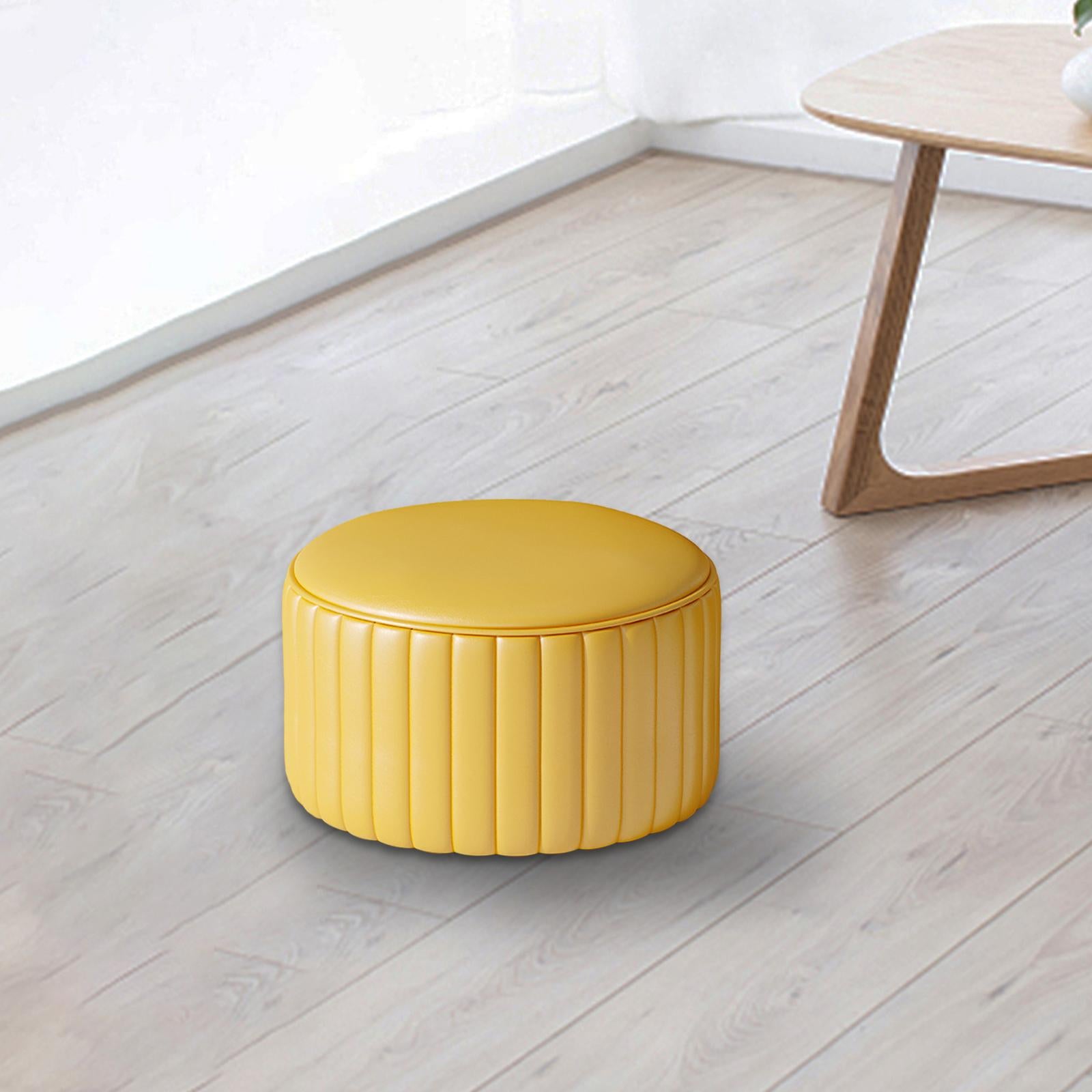 Foot Stool Stepstool Padded Seat Low Stool for Living Room Doorway Gift lemon yellow