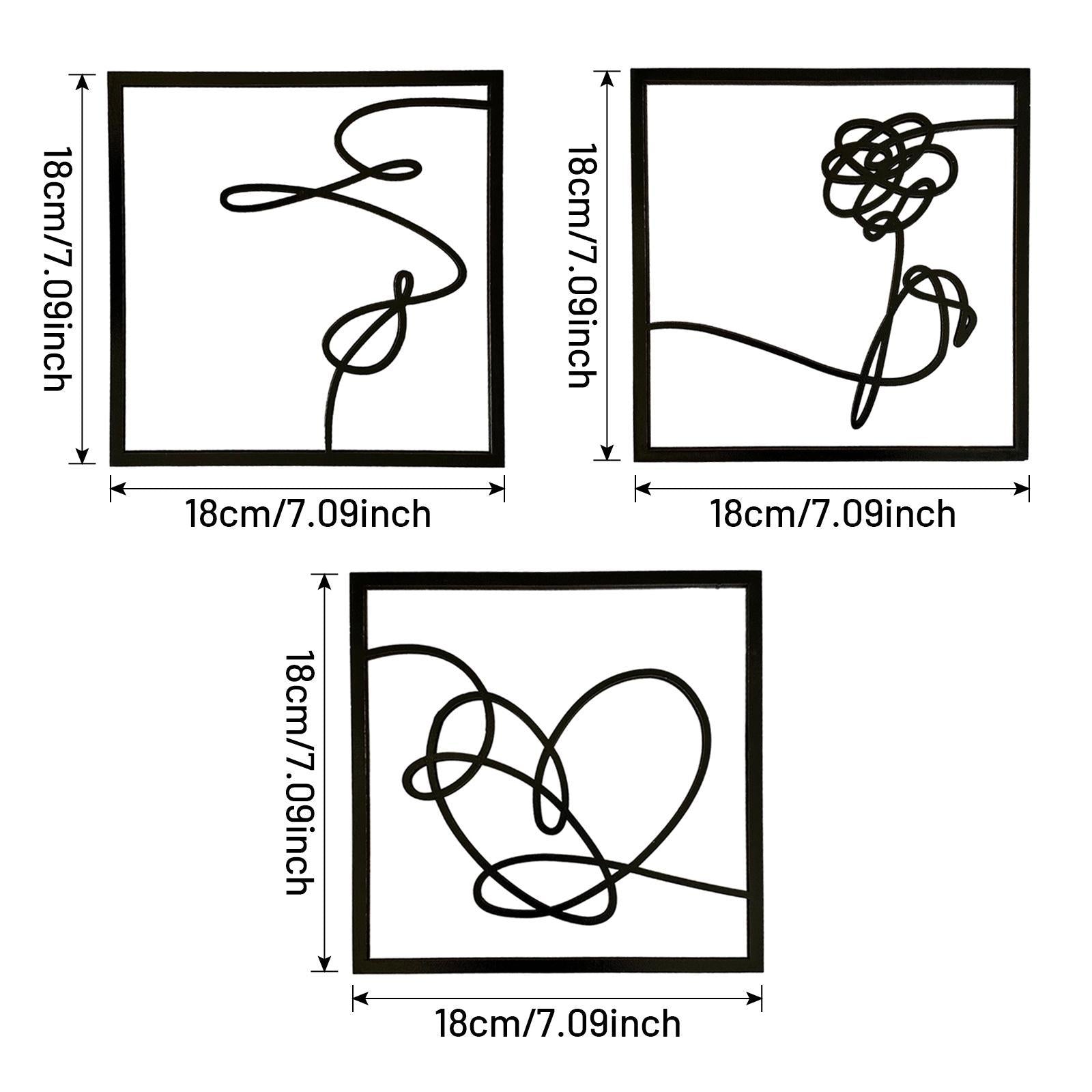 3x Minimalist Wood Wall Art Decor Wall Sculpture for Bathroom Bedroom Office