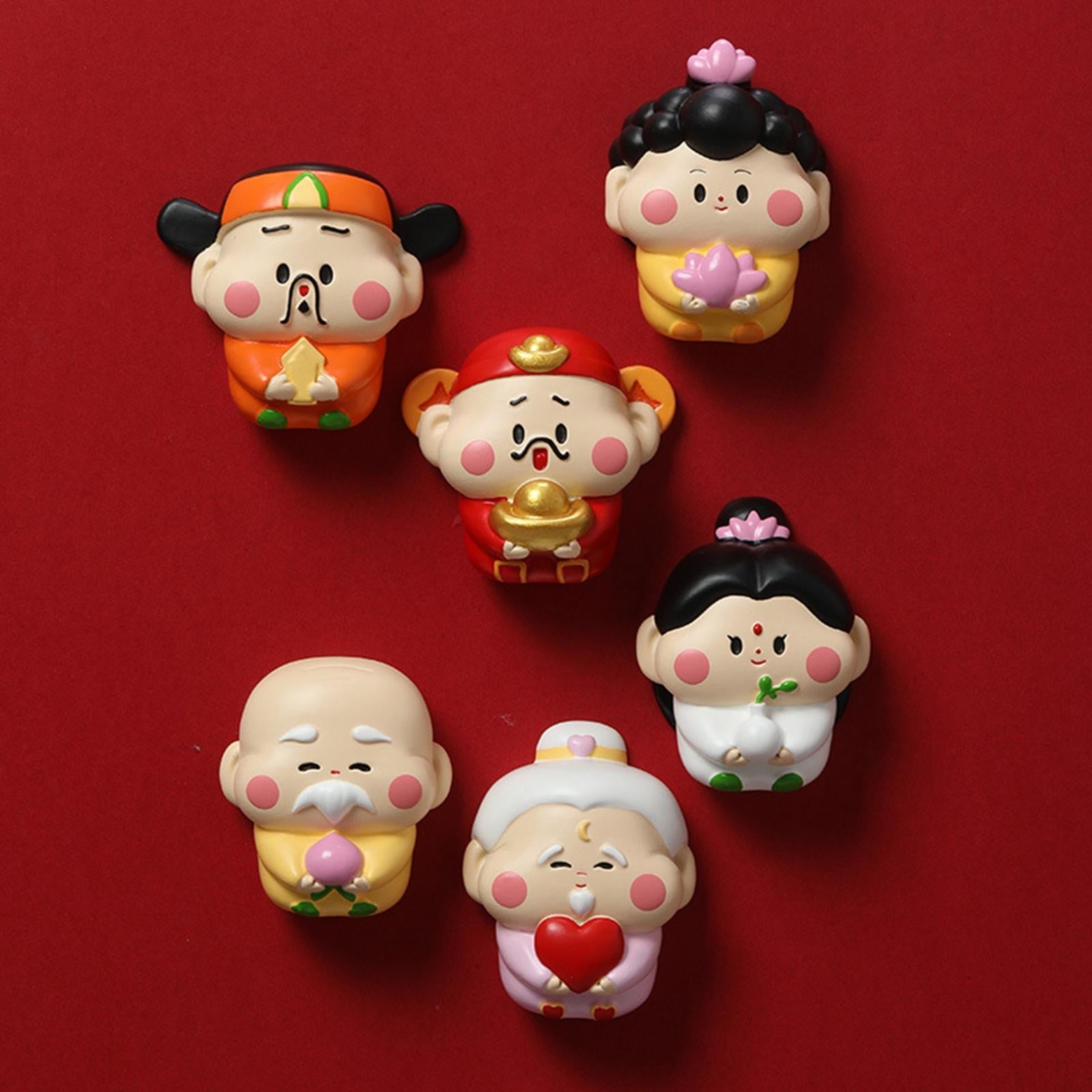 Chinese Immortal Figures Refrigerator Magnet Chinese New Year for Decorating Style B