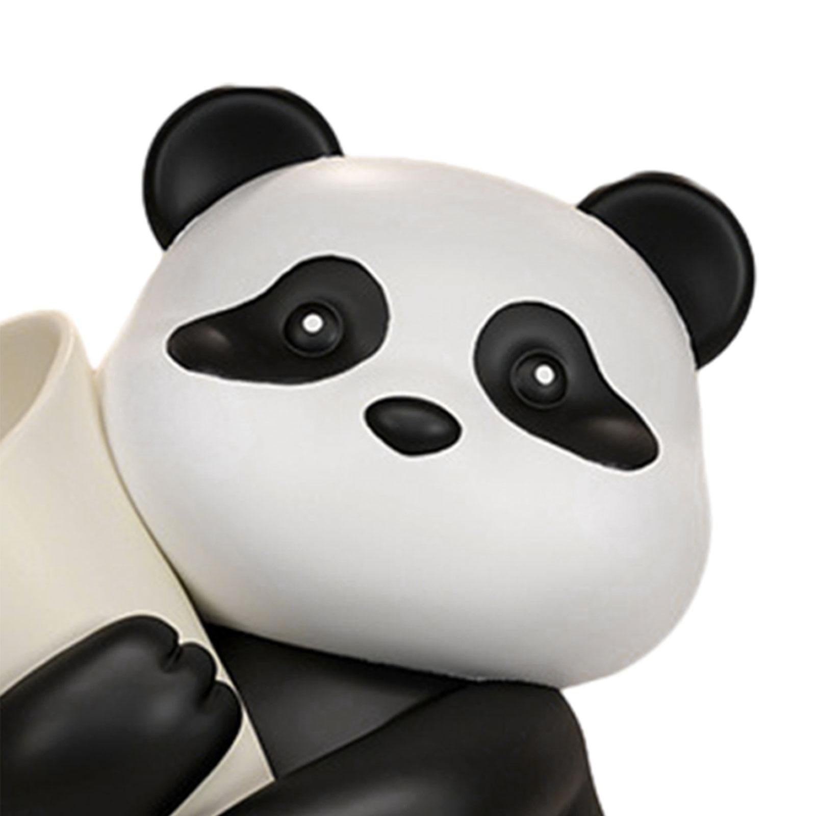 Panda Figurine Cute Collectible Piggy Bank for Bookshelf Living Room Cabinet