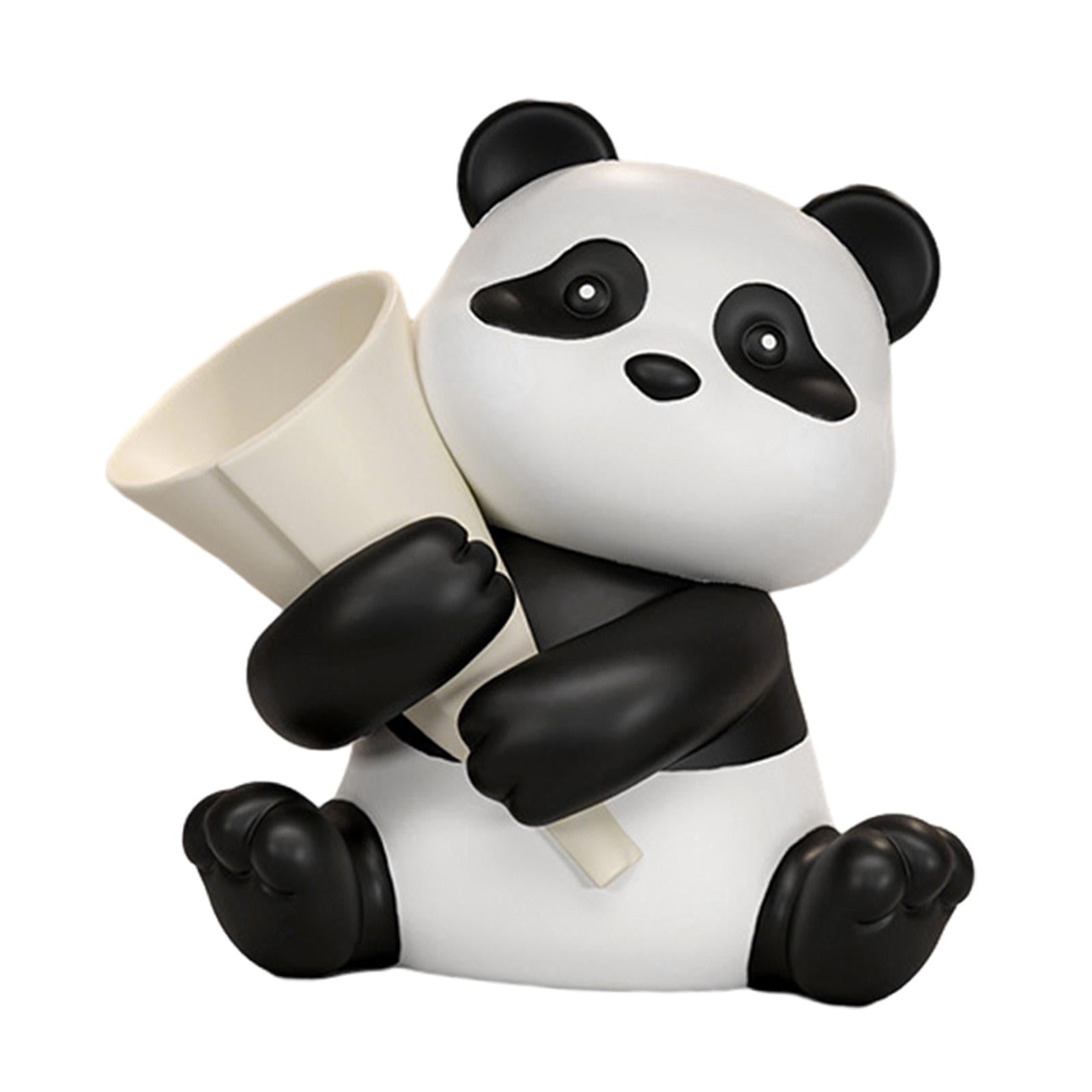 Panda Figurine Cute Collectible Piggy Bank for Bookshelf Living Room Cabinet