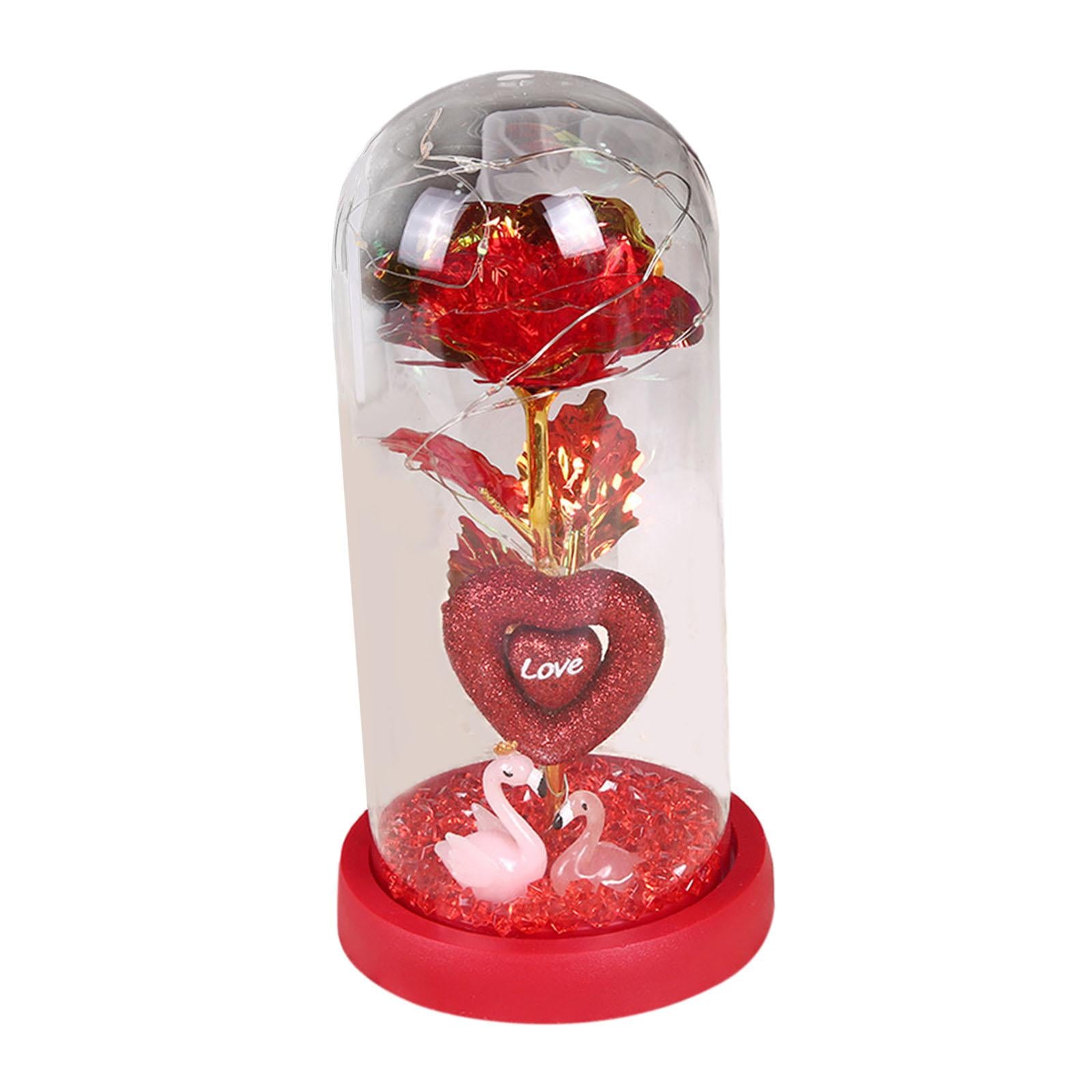 Rose Flower Gift for Women Valentines Day Gifts for Mom Valentines Day Decor red base